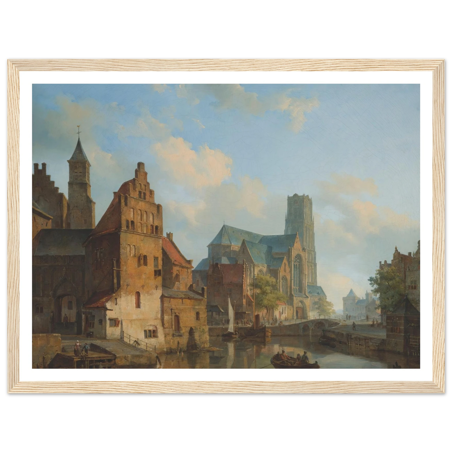 A View Of The Delftse Vaart And St Laurens Church, Rotterdam (1840) Art Print | Cornelis Springer-Quipham Collections