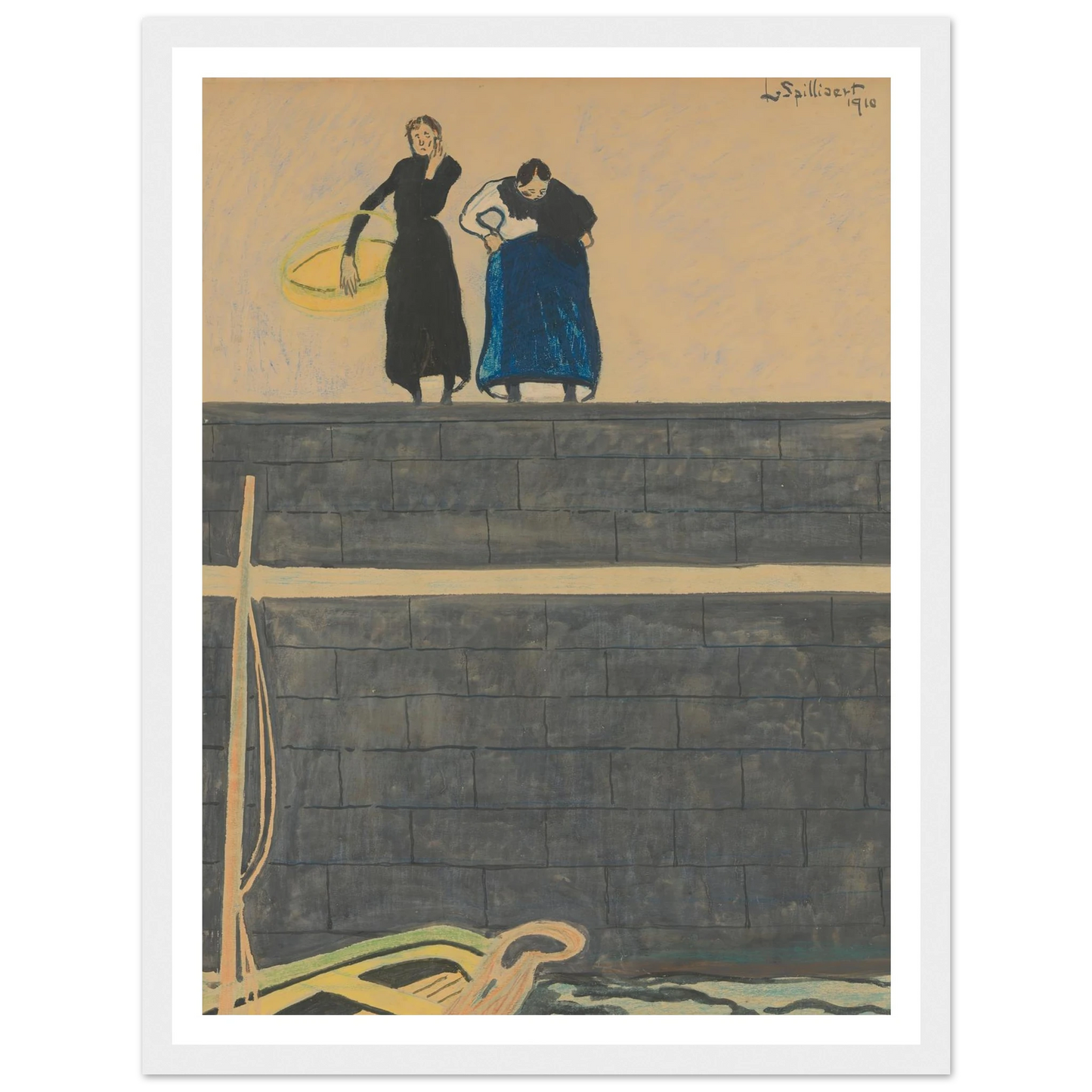 Vissersvrouwen op de kaai (1910) Art Print | Leon Spilliaert-Quipham Collections