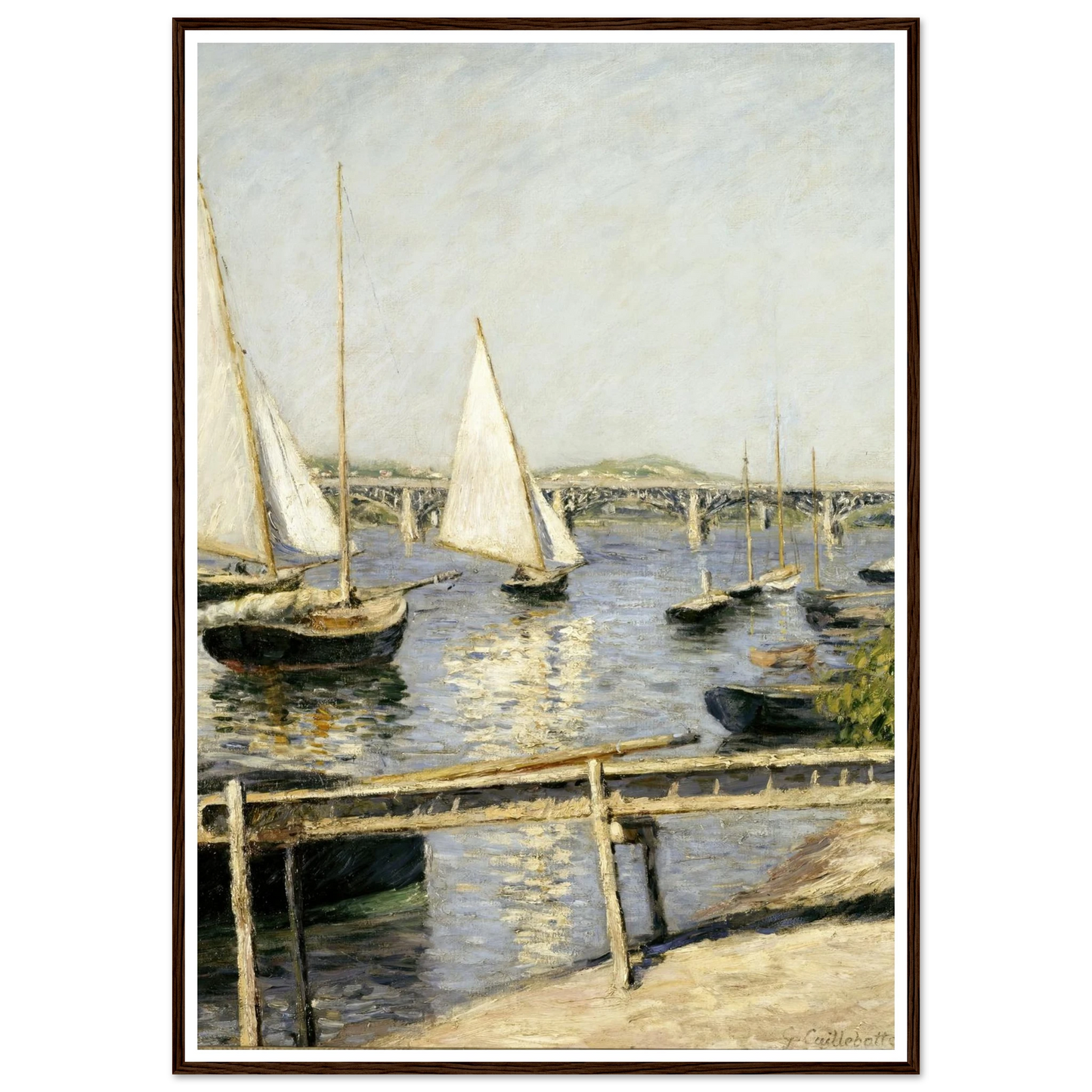 Sailing Boats at Argenteuil (circa 1888) Art Print | Gustave Caillebotte-Quipham Collections