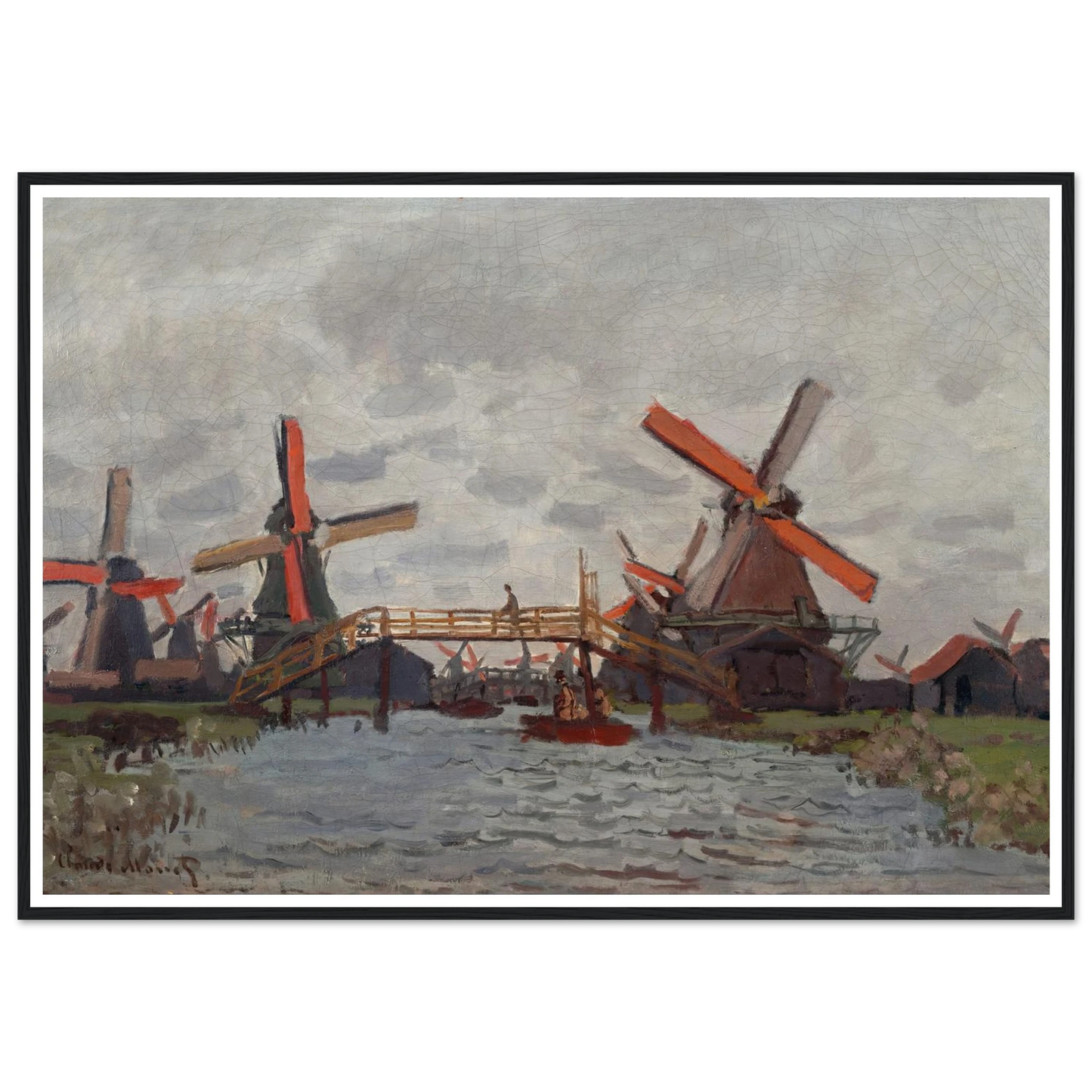 Mills at Westzijderveld near Zaandam (1871) Art Print | Claude Monet-Quipham Collections