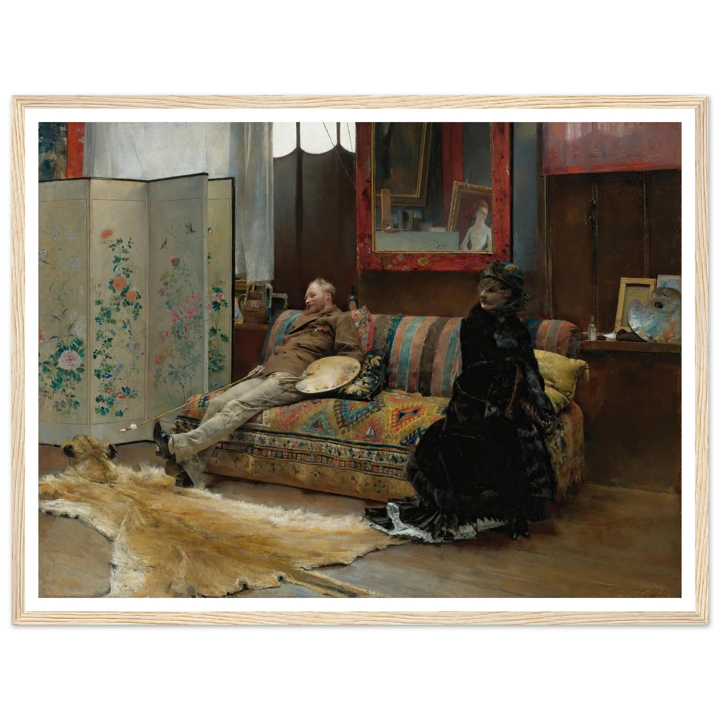 Bouderie (Gustave Courtois In His Studio) (1880) Art Print | Pascal Adolphe Jean Dagnan Bouveret-Quipham Collections