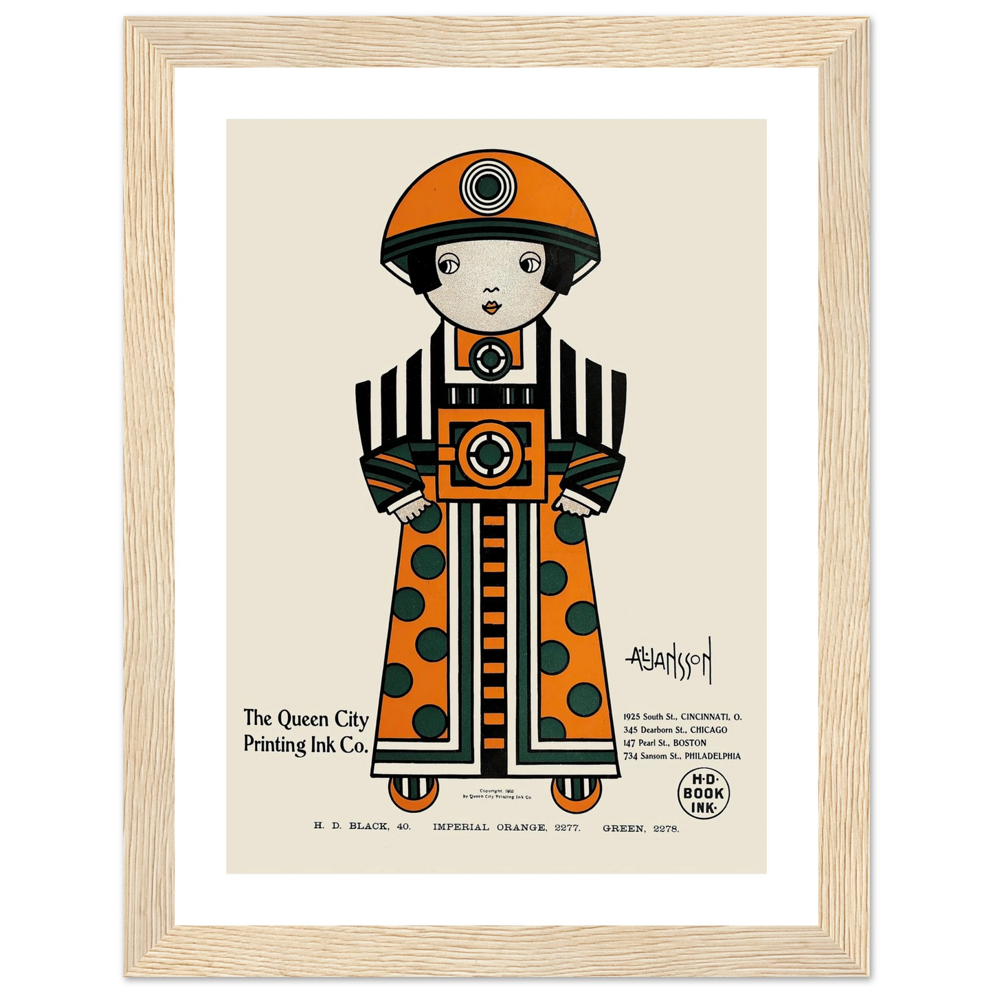 Queen City Ink, Ad. 02 (1890-1913) Art Print | Augustus Jansson-Quipham Collections