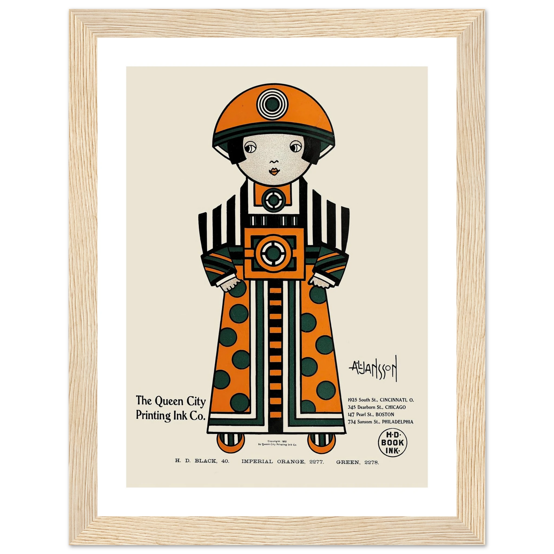 Queen City Ink, Ad. 02 (1890-1913) Art Print | Augustus Jansson-Quipham Collections