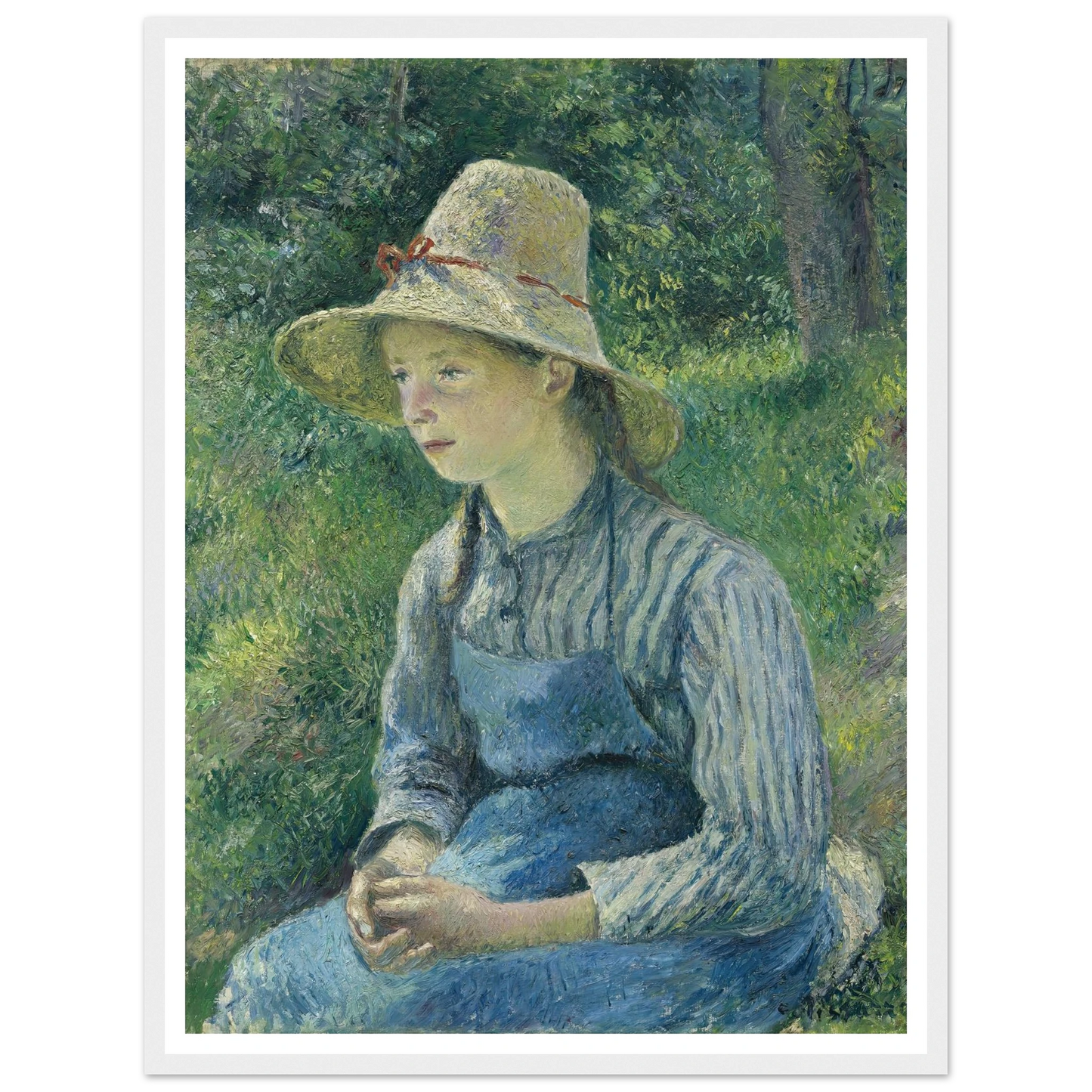 Peasant Girl with a Straw Hat (1881) Art Print | Camille Pissarro-Quipham Collections