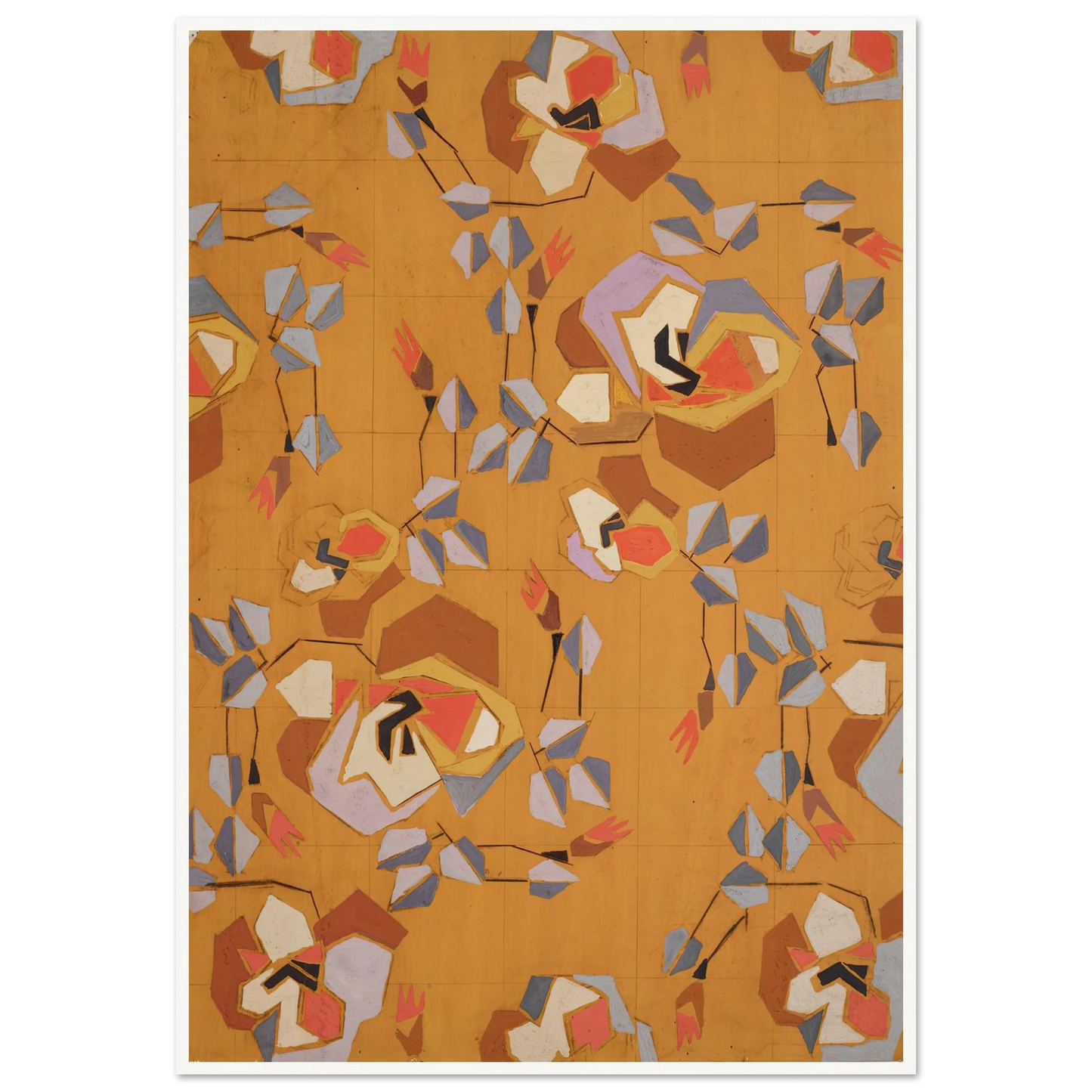 Untitled (Textile design no VII) (circa 1925) Art Print | Frances Hodgkins-Quipham Collections