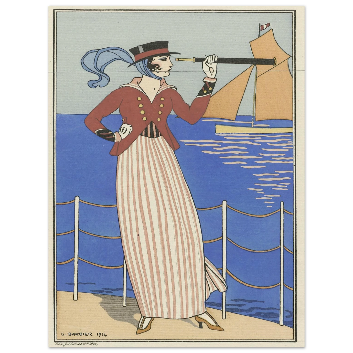 Costume de Yacht (1914) Art Print | George Barbier-Quipham Collections