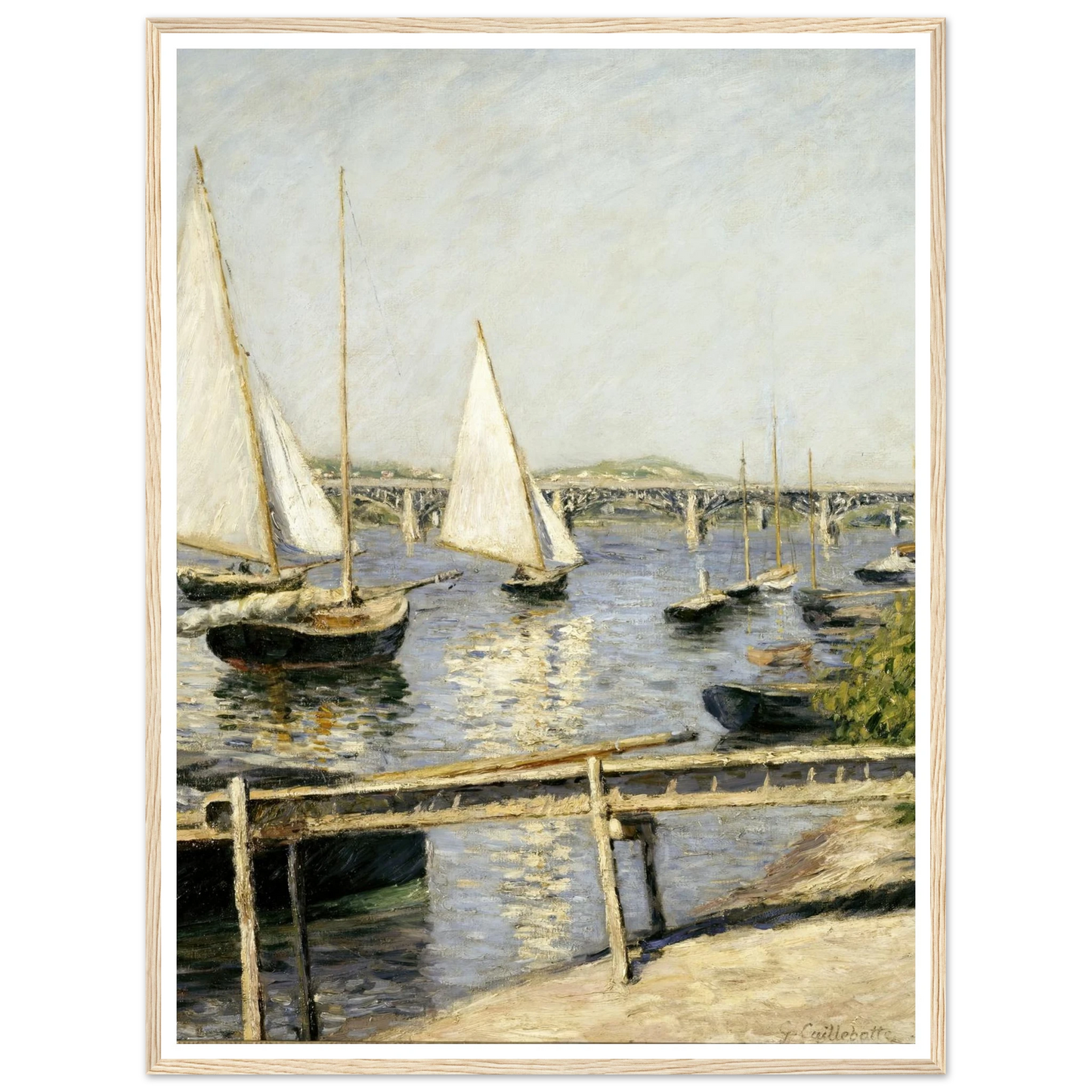 Sailing Boats at Argenteuil (circa 1888) Art Print | Gustave Caillebotte-Quipham Collections