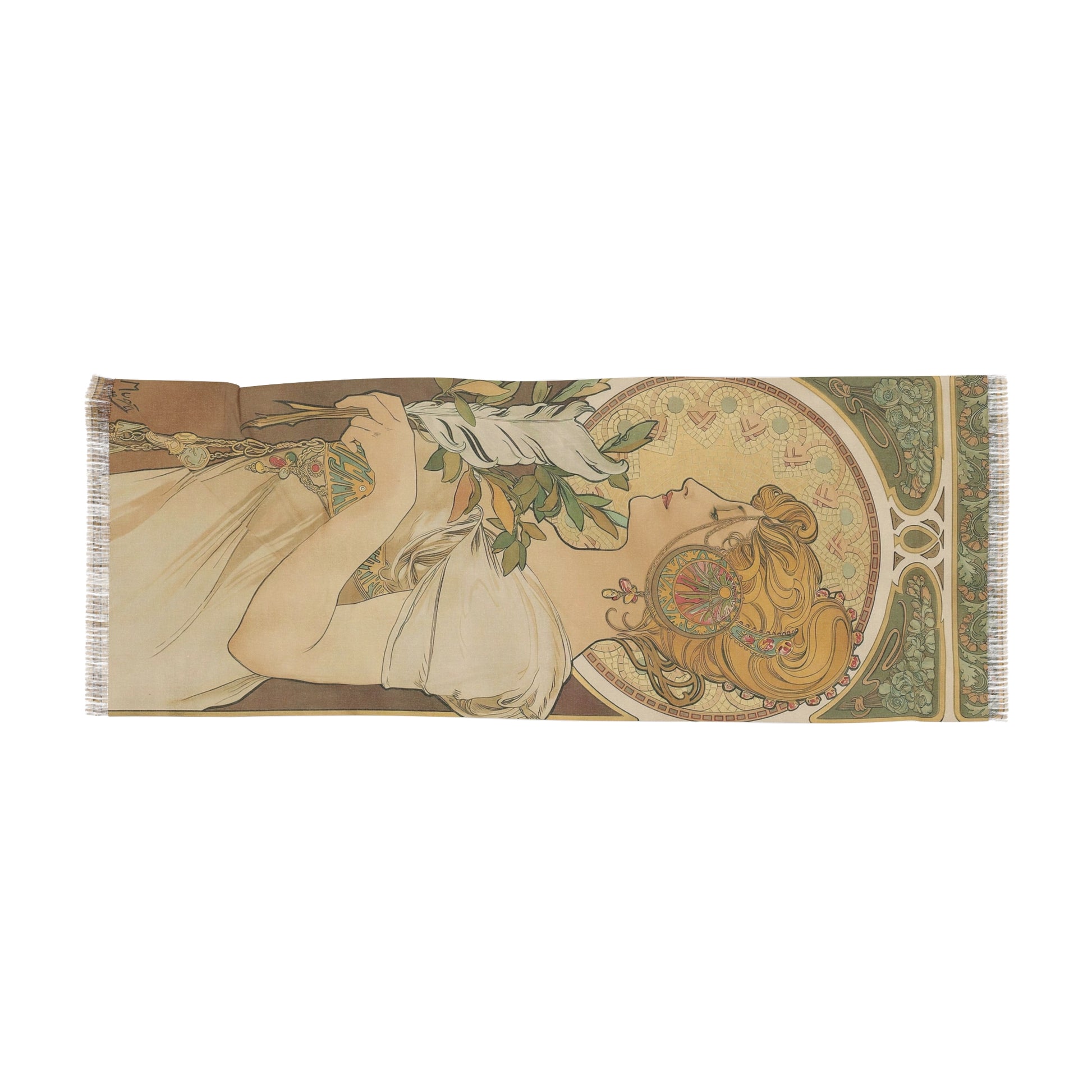 La Plume | Alphonse Mucha Scarf – Art Nouveau Scarf-Quipham Collections