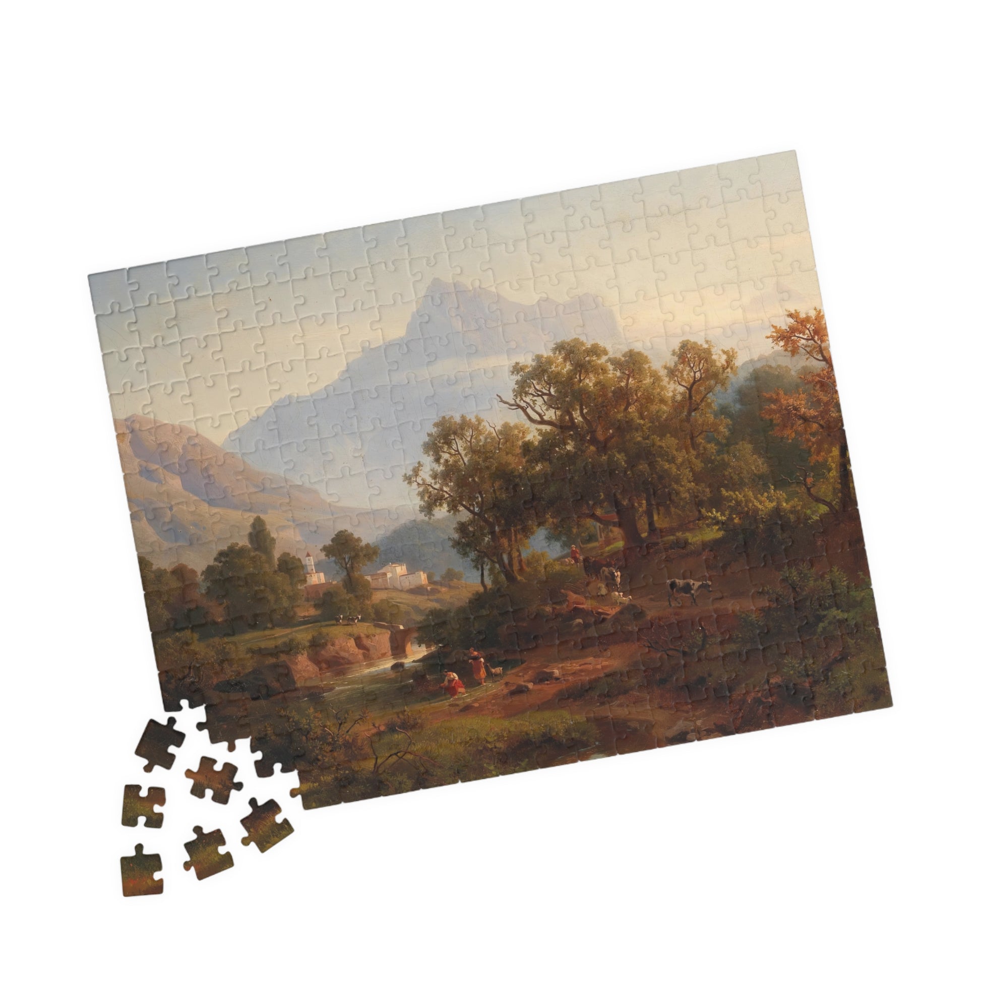Region In South Tyrol–landscape In The Morning Light Puzzle | August Behrendsen-Quipham Collections