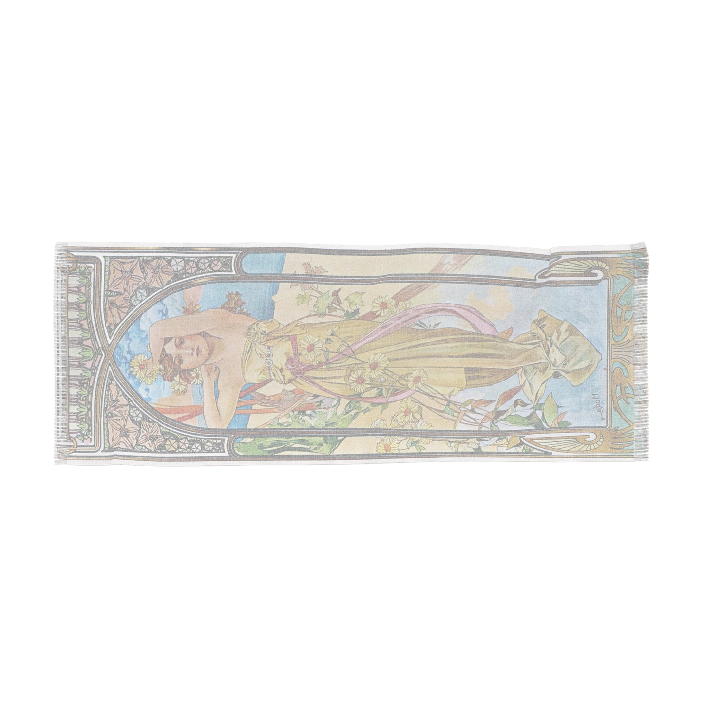 Brighness of Day | Alphonse Mucha Scarf – Art Nouveau Scarf-Quipham Collections