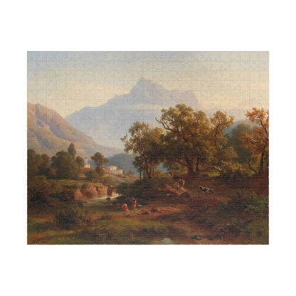 Region In South Tyrol–landscape In The Morning Light Puzzle | August Behrendsen-Quipham Collections