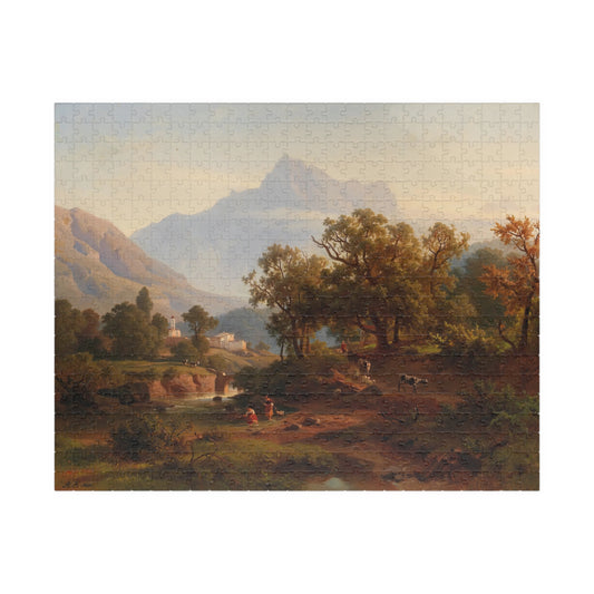 Region In South Tyrol–landscape In The Morning Light Puzzle | August Behrendsen-Quipham Collections