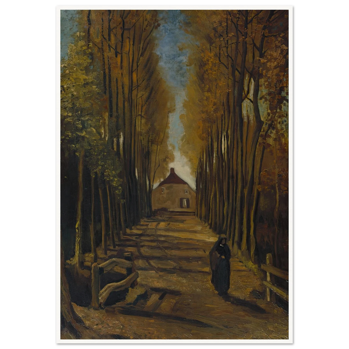 Avenue of Poplars in Autumn (1884) Art Print | Vincent van Gogh-Quipham Collections