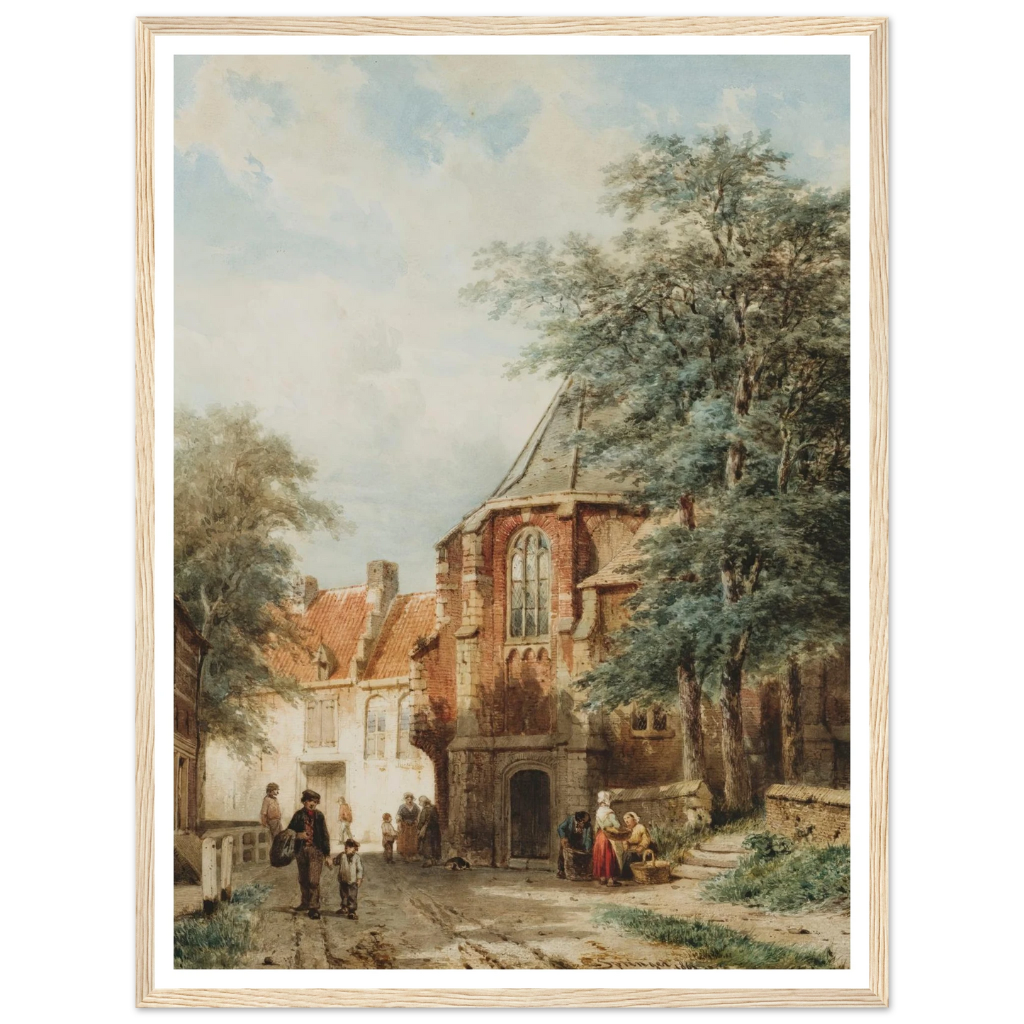 Figures In The Dorpsstraat, Asperen (1861) Art Print | Cornelis Springer-Quipham Collections