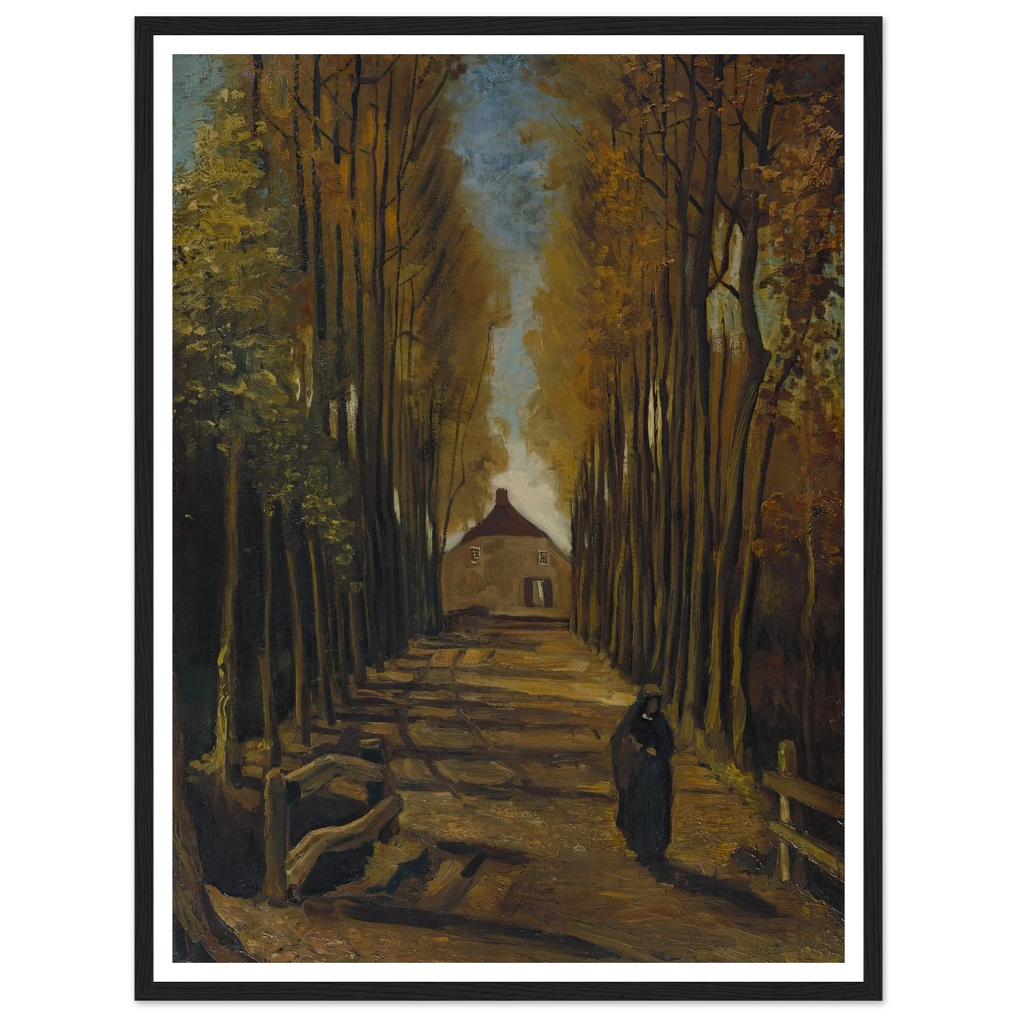 Avenue of Poplars in Autumn (1884) Art Print | Vincent van Gogh-Quipham Collections