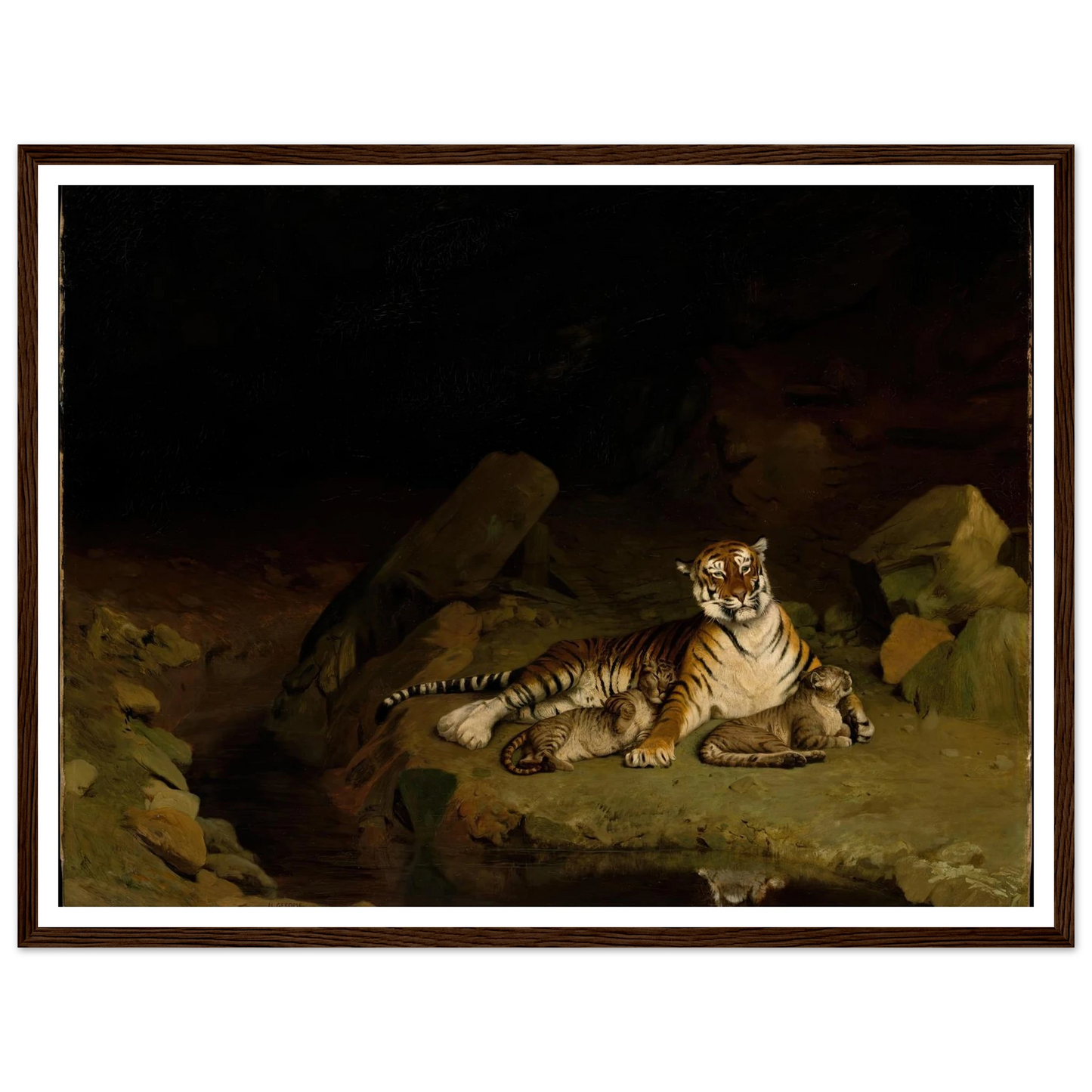 Tiger and Cubs (ca. 1884) Art Print | Jean Leon Gerome-Quipham Collections