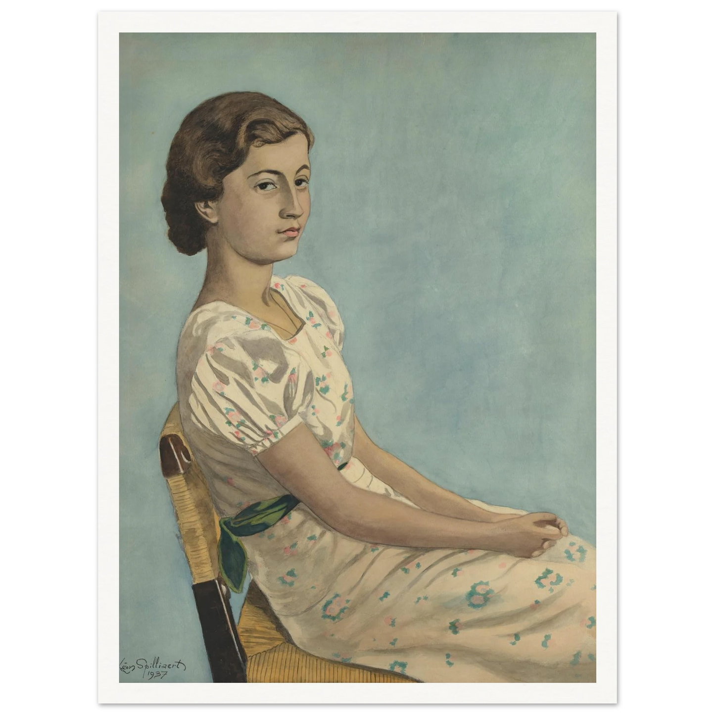 Portret van Mejuffrouw Simonne Kremer (1937) Art Print | Leon Spilliaert-Quipham Collections