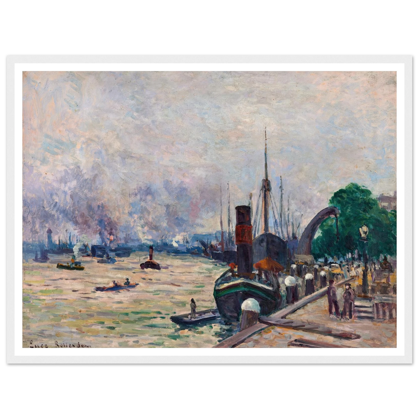 Le port de Rotterdam (1908) Art Print | Maximilien Luce-Quipham Collections