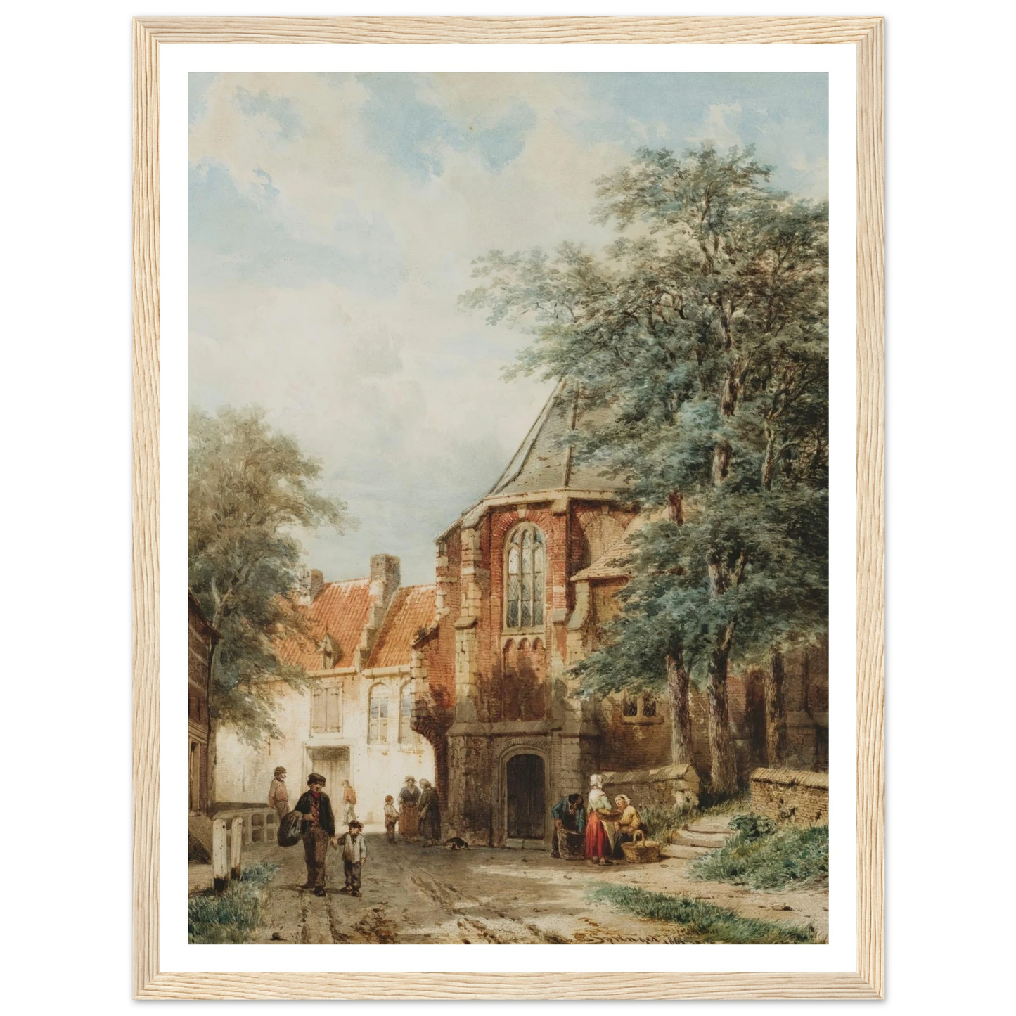 Figures In The Dorpsstraat, Asperen (1861) Art Print | Cornelis Springer-Quipham Collections