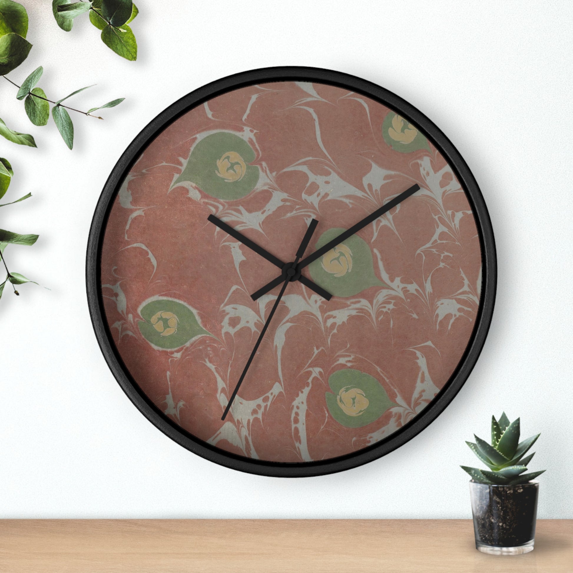Marmorpapier (mit herzförmigen Motiven) Wall Clock | Anker Kyster-Quipham Collections