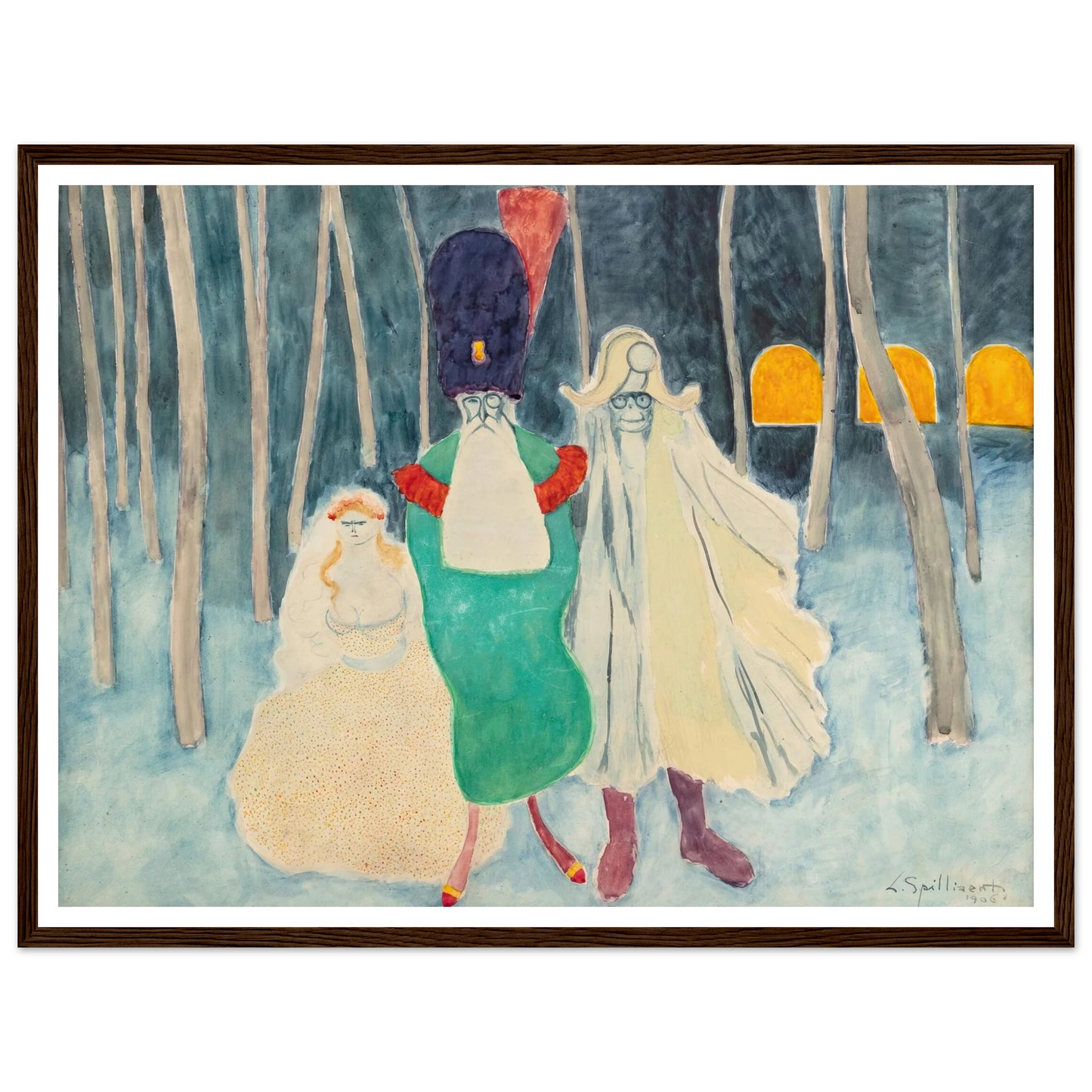 Mascarade. Léopold II, Napoléon et la bouquetière (1906) Art Print | Leon Spilliaert-Quipham Collections