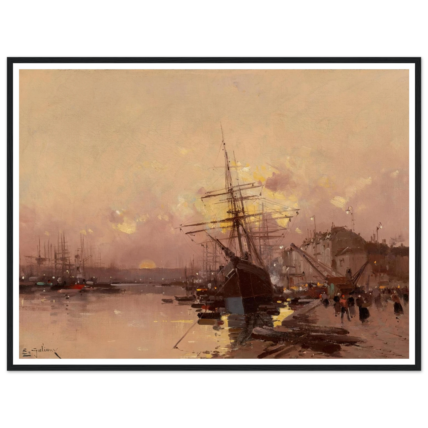 Port Breton au crépuscule Art Print | Eugene Galien Laloue-Quipham Collections