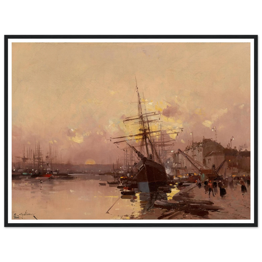 Port Breton au crépuscule Art Print | Eugene Galien Laloue-Quipham Collections