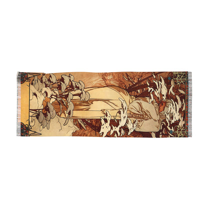 Winter | Alphonse Mucha Scarf – Art Nouveau Scarf-Quipham Collections