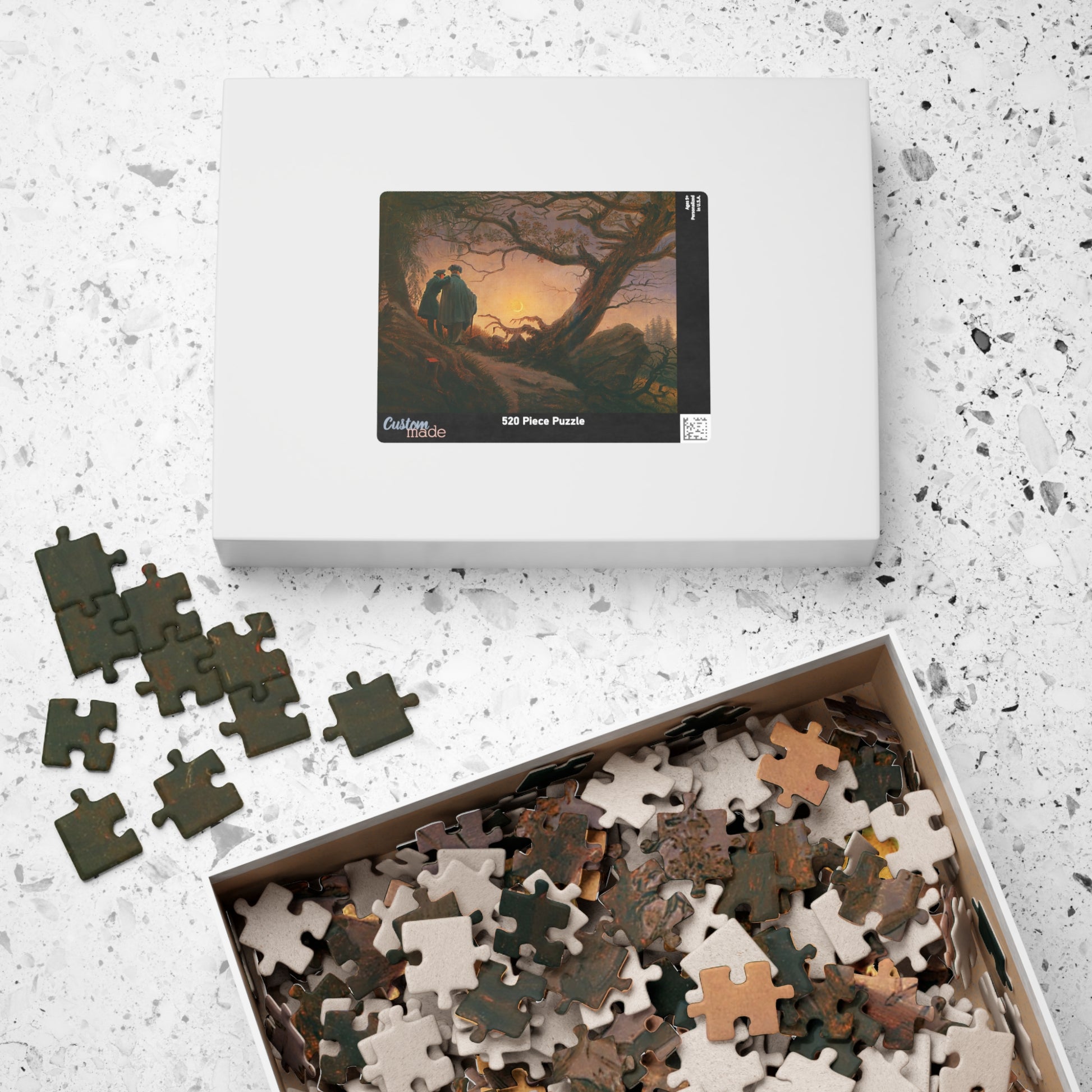 Deux Hommes contemplant la Lune Puzzle | Caspar David Friedrich-Quipham Collections