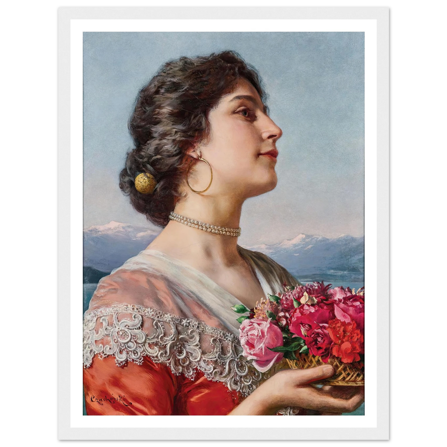 Young flower seller Art Print | Wladyslaw Czachorski-Quipham Collections