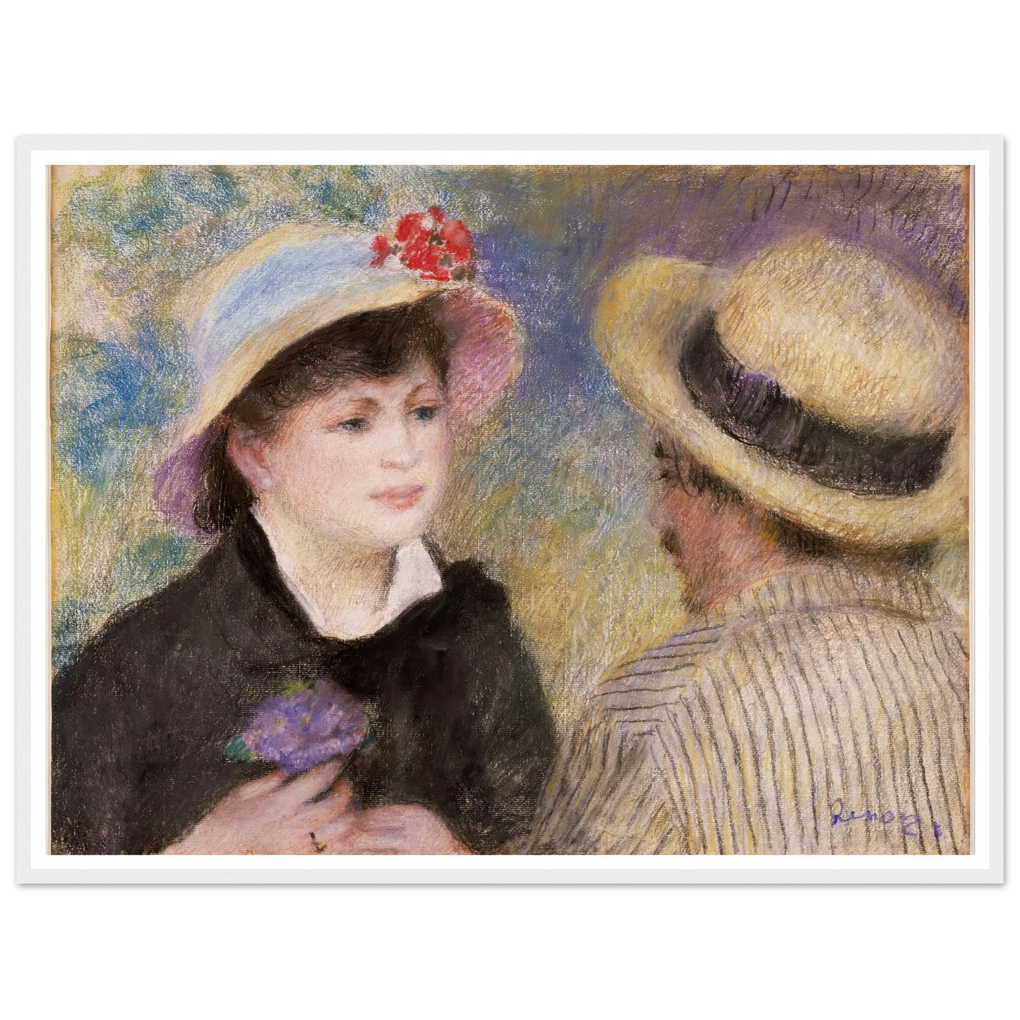 Boating Couple (said to be Aline Charigot and Renoir) (1881) Art Print | Pierre Auguste Renoir-Quipham Collections
