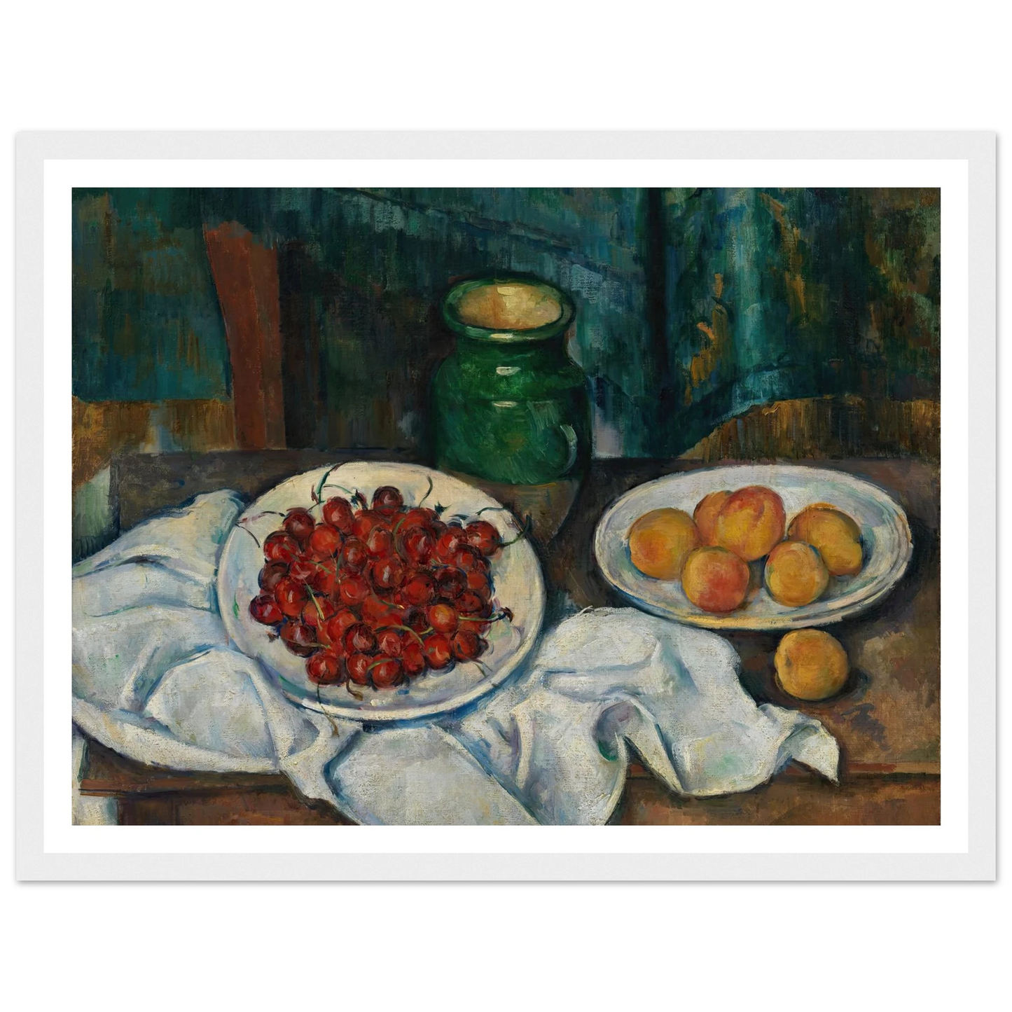 Still Life With Cherries And Peaches (1885-1887) Art Print | Paul Cezanne-Quipham Collections