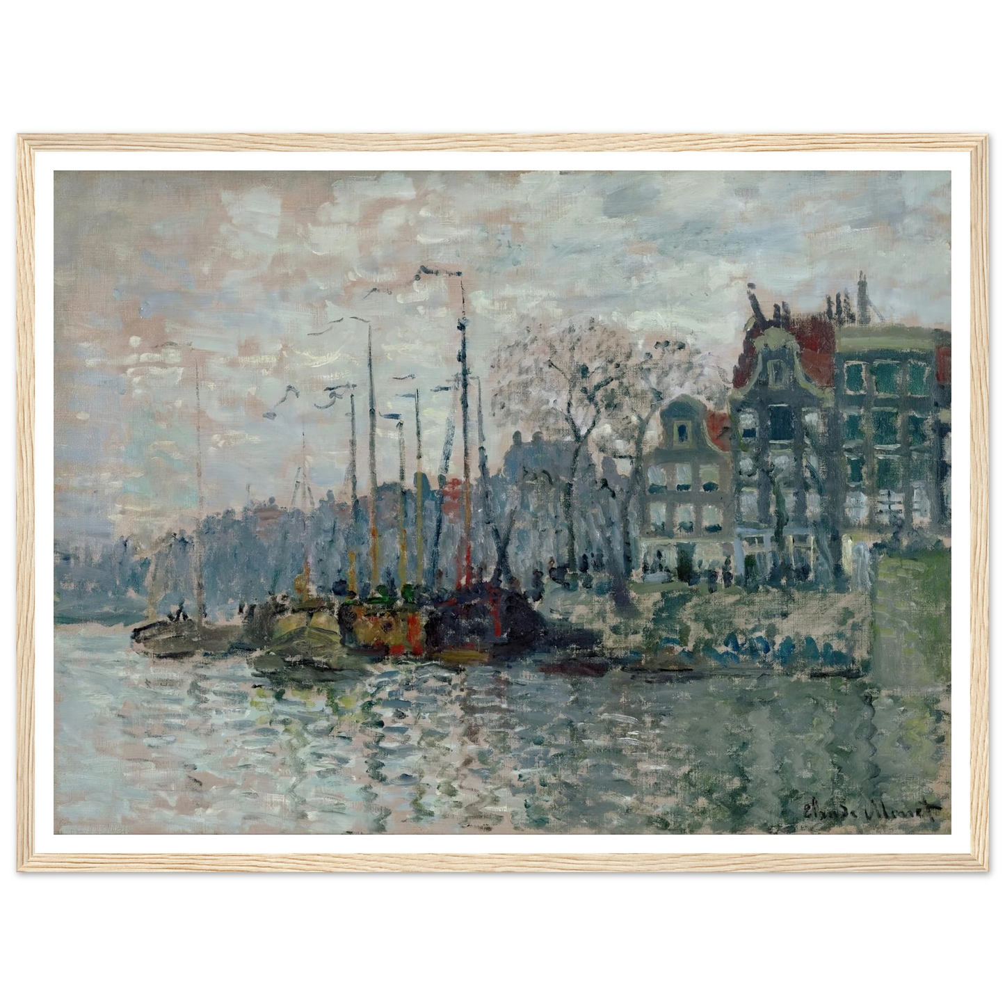 View of the Prins Hendrikkade and the Kromme Waal in Amsterdam (1874) Art Print | Claude Monet-Quipham Collections