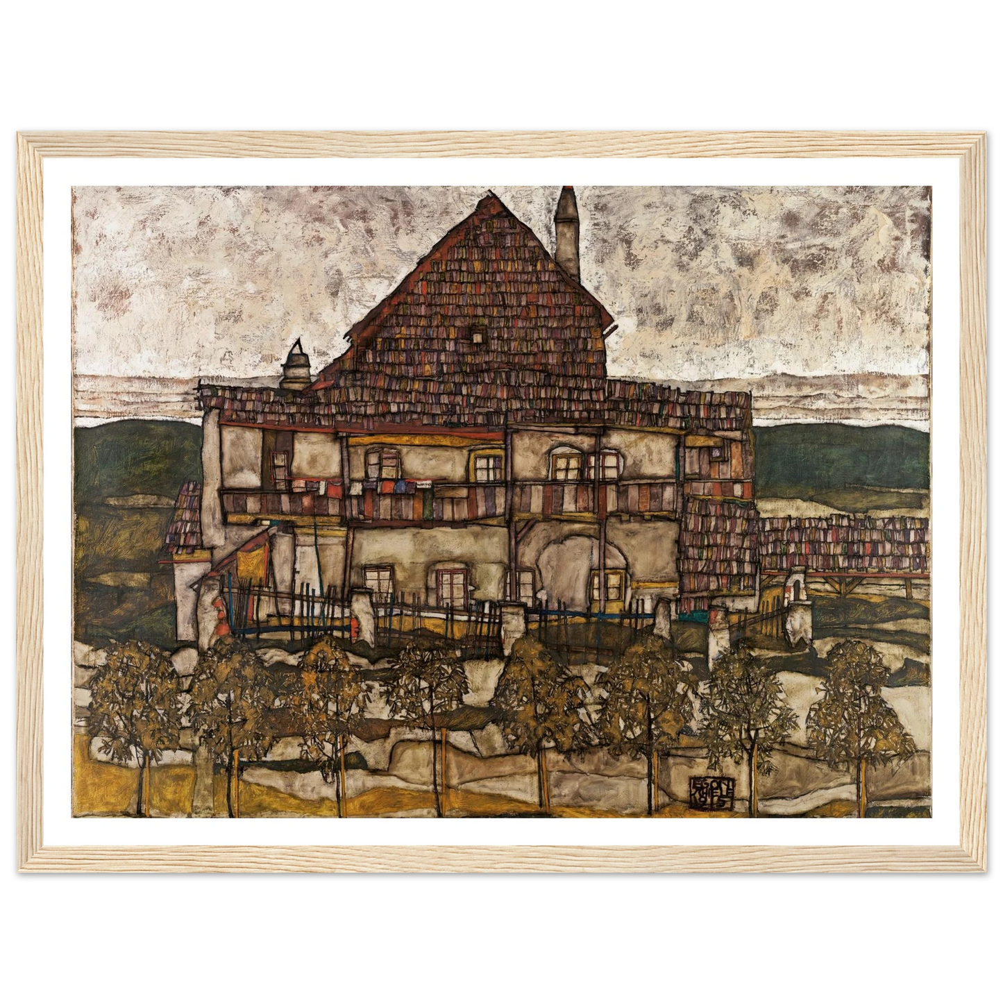 House with Shingle Roof (Old House II) (1915) Art Print | Egon Schiele-Quipham Collections