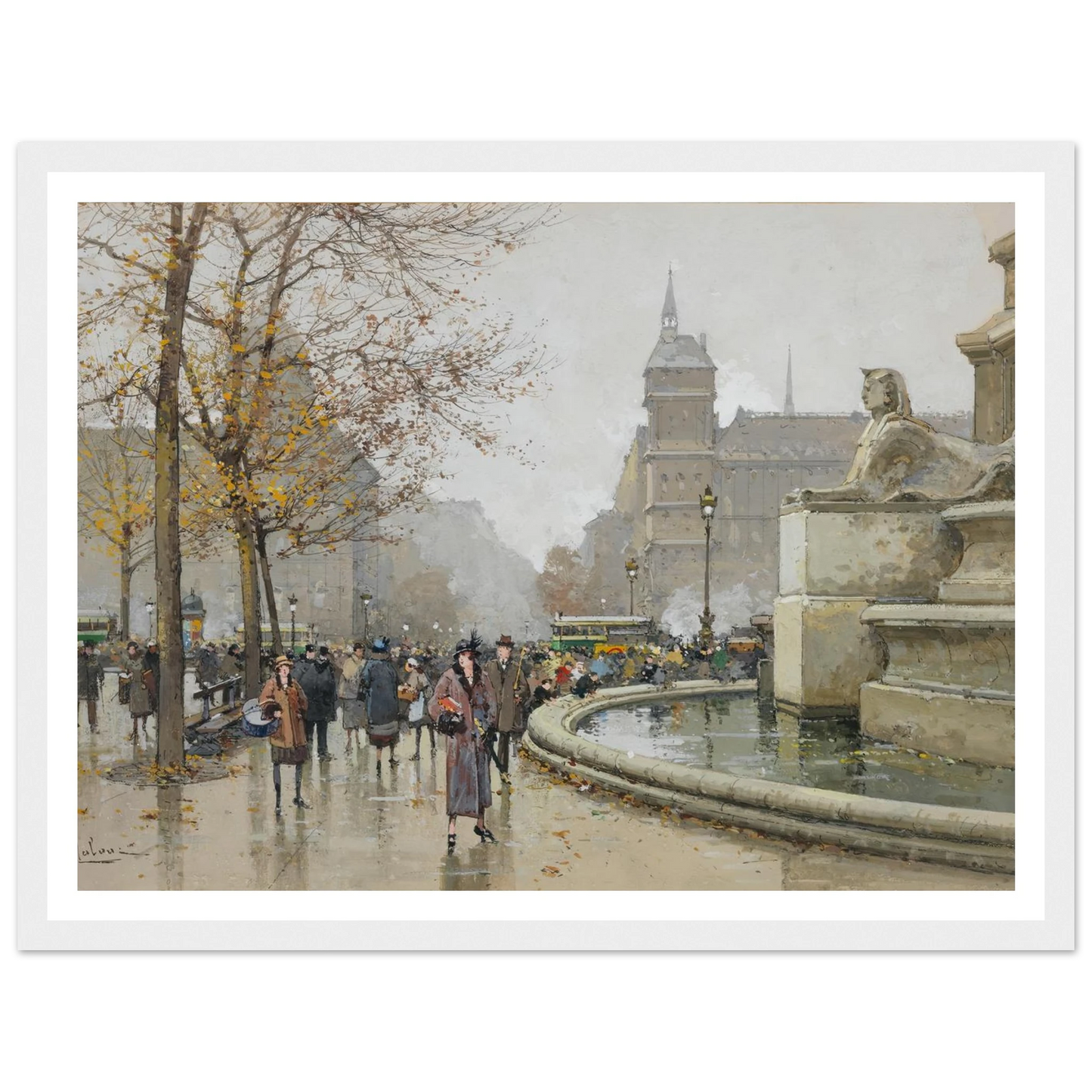 La fontaine du Palmier, place du Châtelet Art Print | Eugene Galien Laloue-Quipham Collections