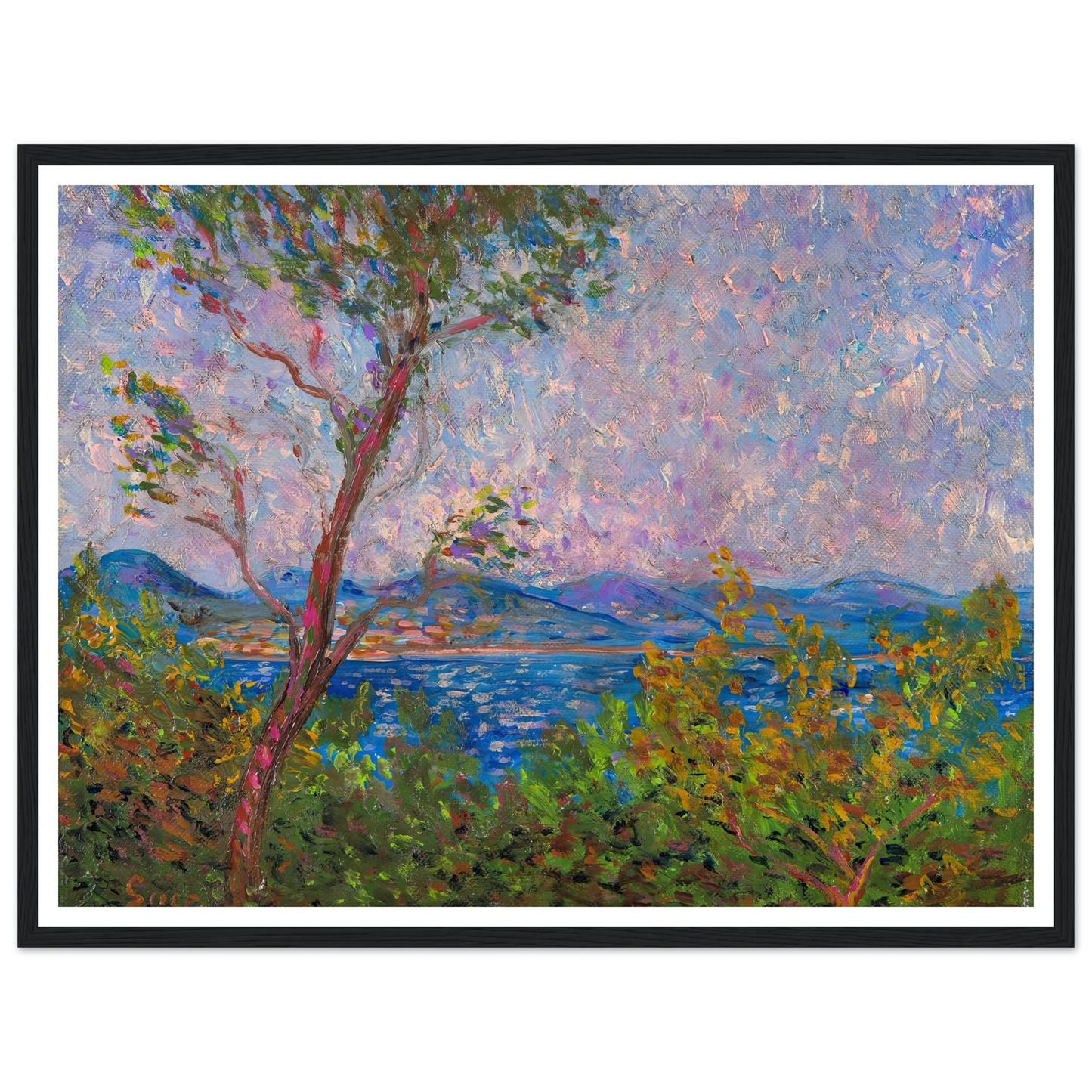 Saint-Tropez au bord de la mer Méditerranée (1893) Art Print | Maximilien Luce-Quipham Collections