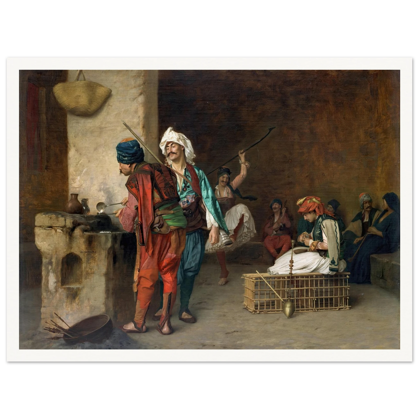Cafe House-Cairo (Casting Bullets) (1884 or earlier) Art Print | Jean Leon Gerome-Quipham Collections