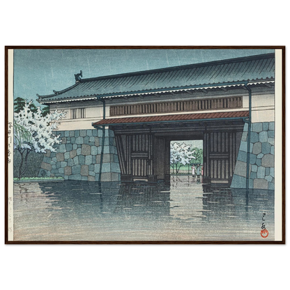 Sakuradamon no harusame (Spring rain at Sakurada Gate) (1952) Art Print | Kawase Hasui-Quipham Collections