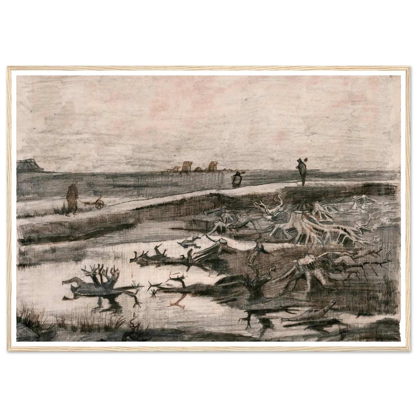 Landscape with Bog Trunks (Travaux aux Champs) (1883) Art Print | Vincent van Gogh-Quipham Collections