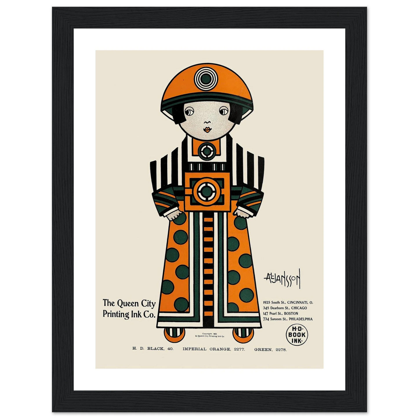 Queen City Ink, Ad. 02 (1890-1913) Art Print | Augustus Jansson-Quipham Collections