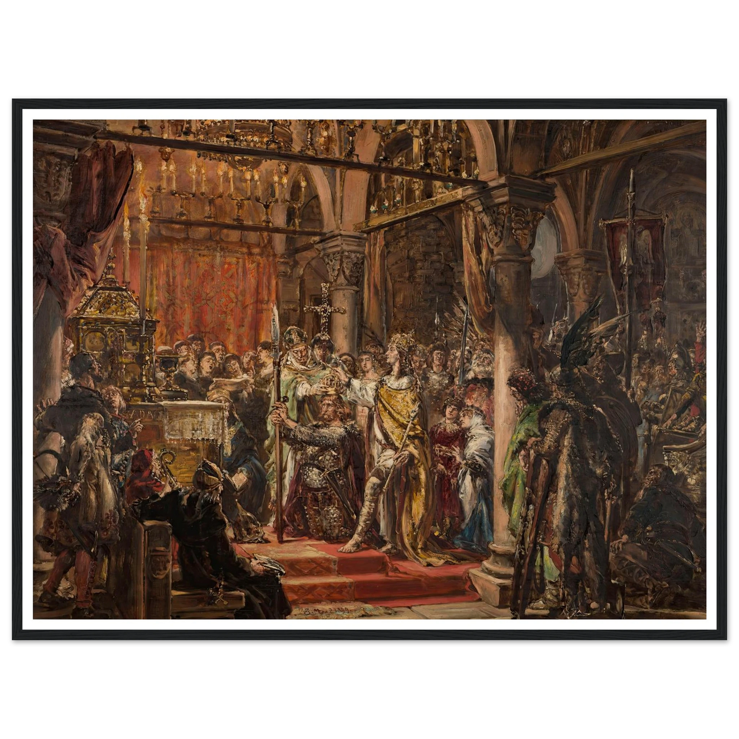 Coronation of the First King, 1001 AD, from the series “History of Civilization in Poland” (1889) Art Print | Jan Matejko-Quipham Collections