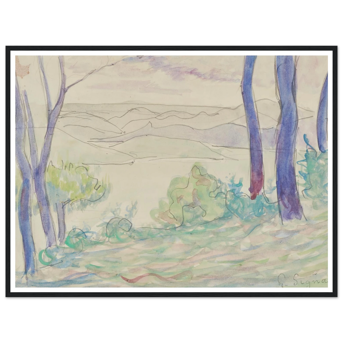 Paysage méditerranéen (1895) Art Print | Paul Signac-Quipham Collections