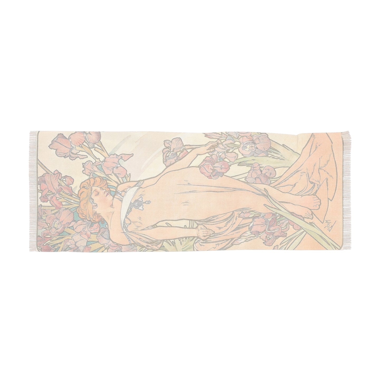 The Iris | Alphonse Mucha Scarf – Art Nouveau Scarf-Quipham Collections