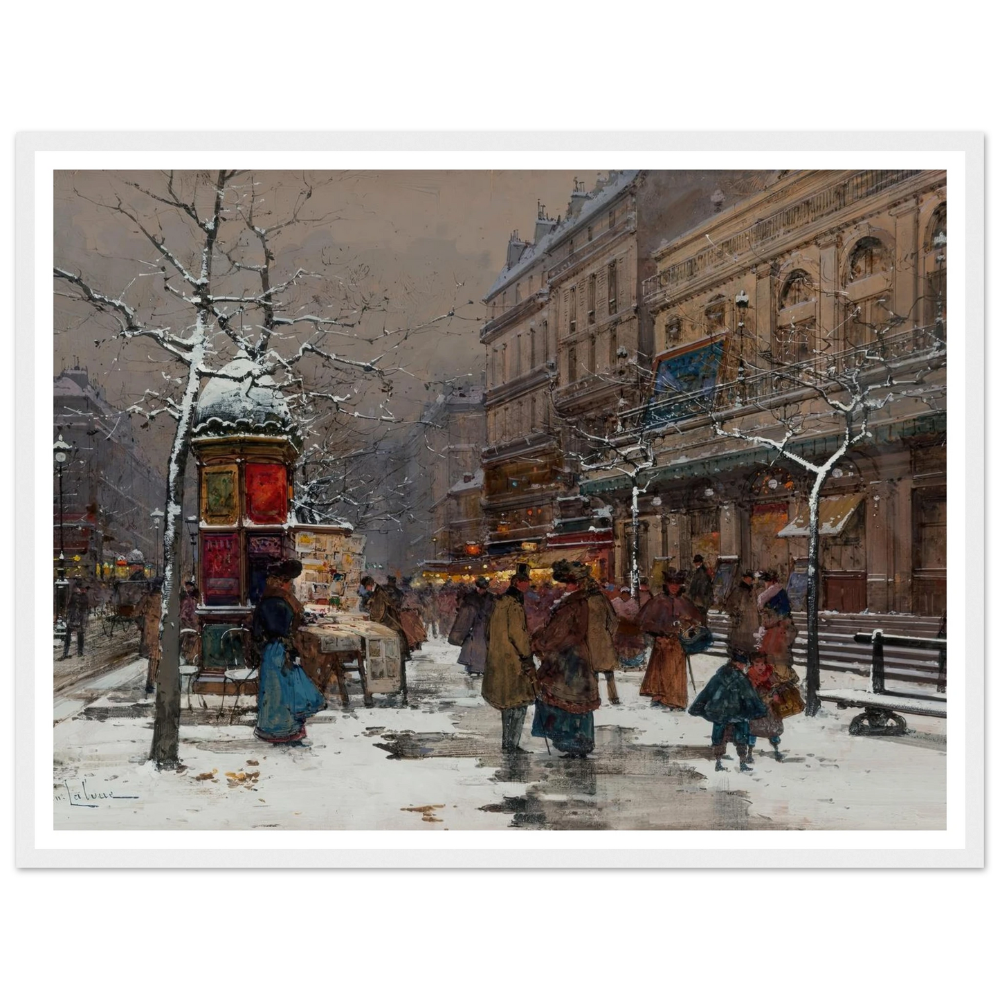 Paris, boulevard en hiver Art Print | Eugene Galien Laloue-Quipham Collections