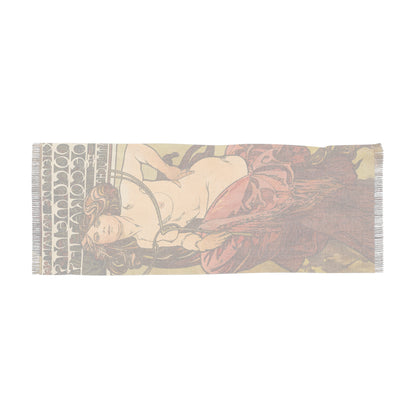 Illustration of Draped Woman | Alphonse Mucha Scarf – Art Nouveau Scarf-Quipham Collections