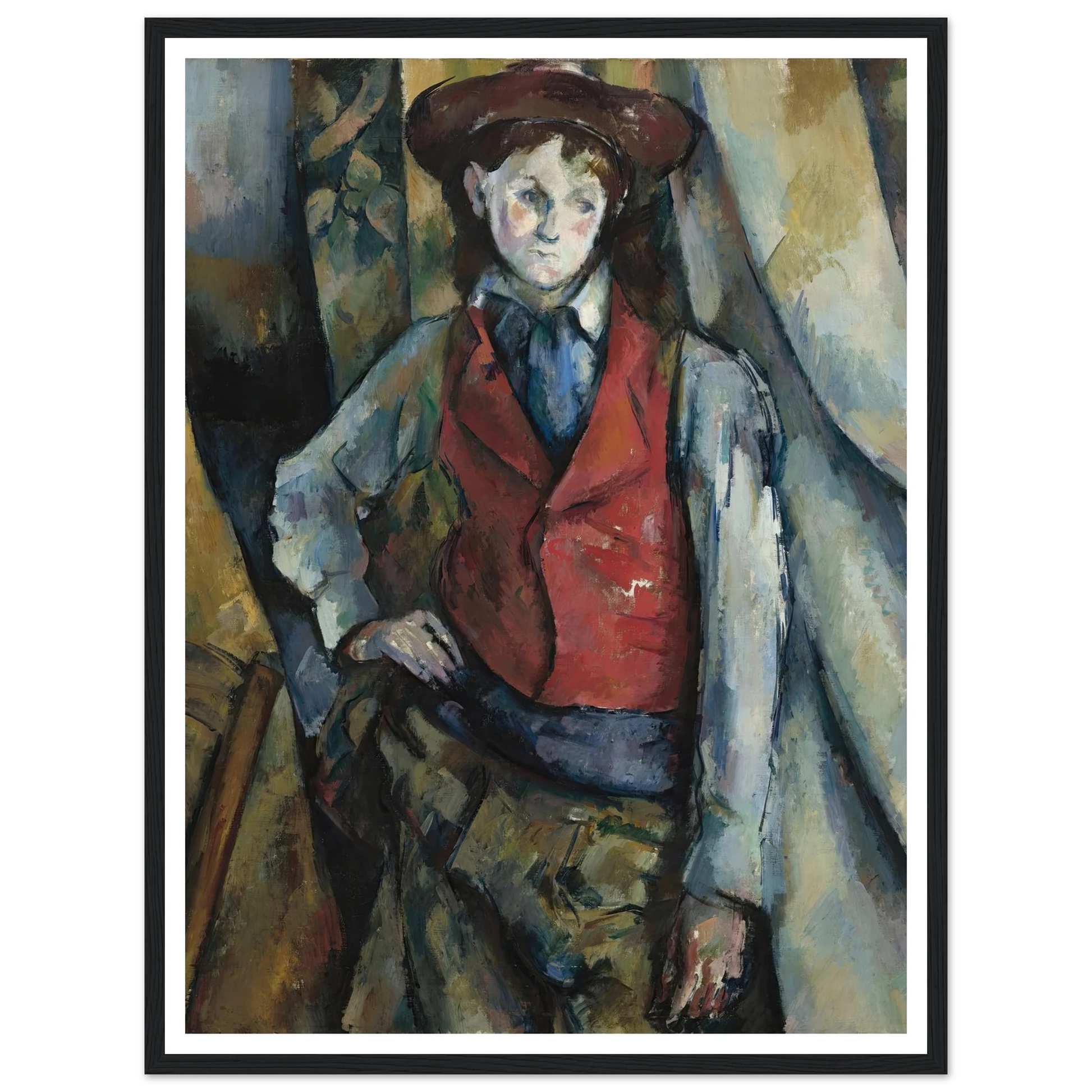 Boy in a Red Waistcoat (1888-1890) Art Print | Paul Cezanne-Quipham Collections