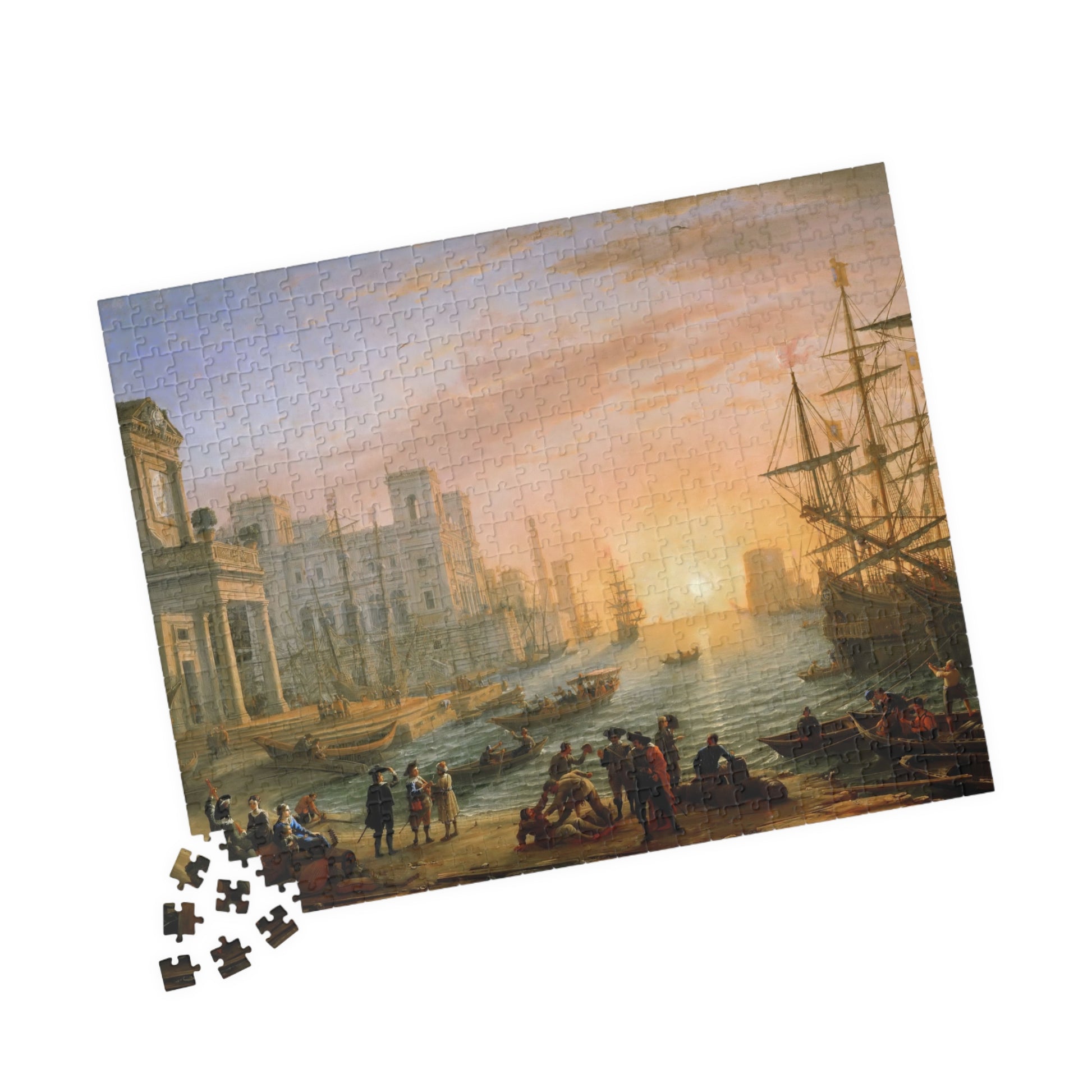 Seaport at Sunset Puzzle | Claude Lorrain-Quipham Collections