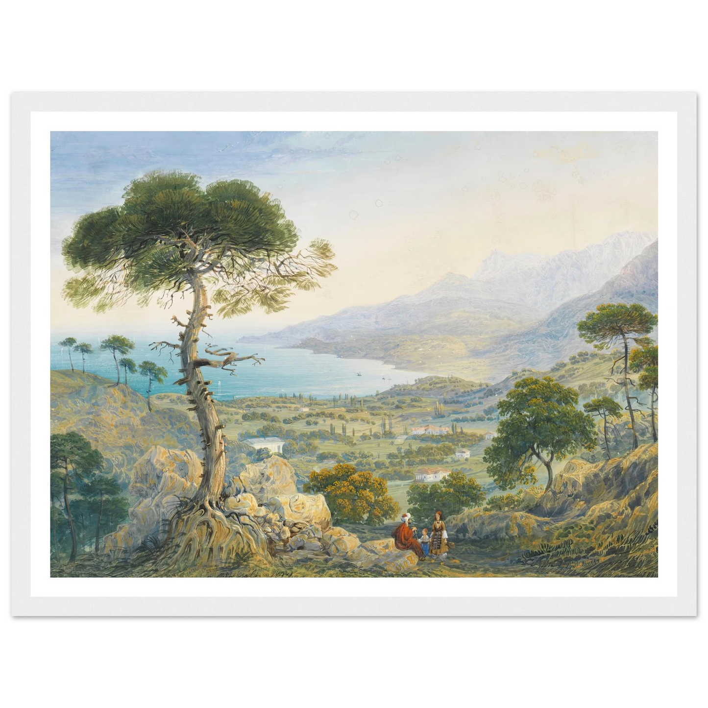 Krimlandschaft mit Meeresbucht (1844) Art Print | Carlo Bossoli-Quipham Collections