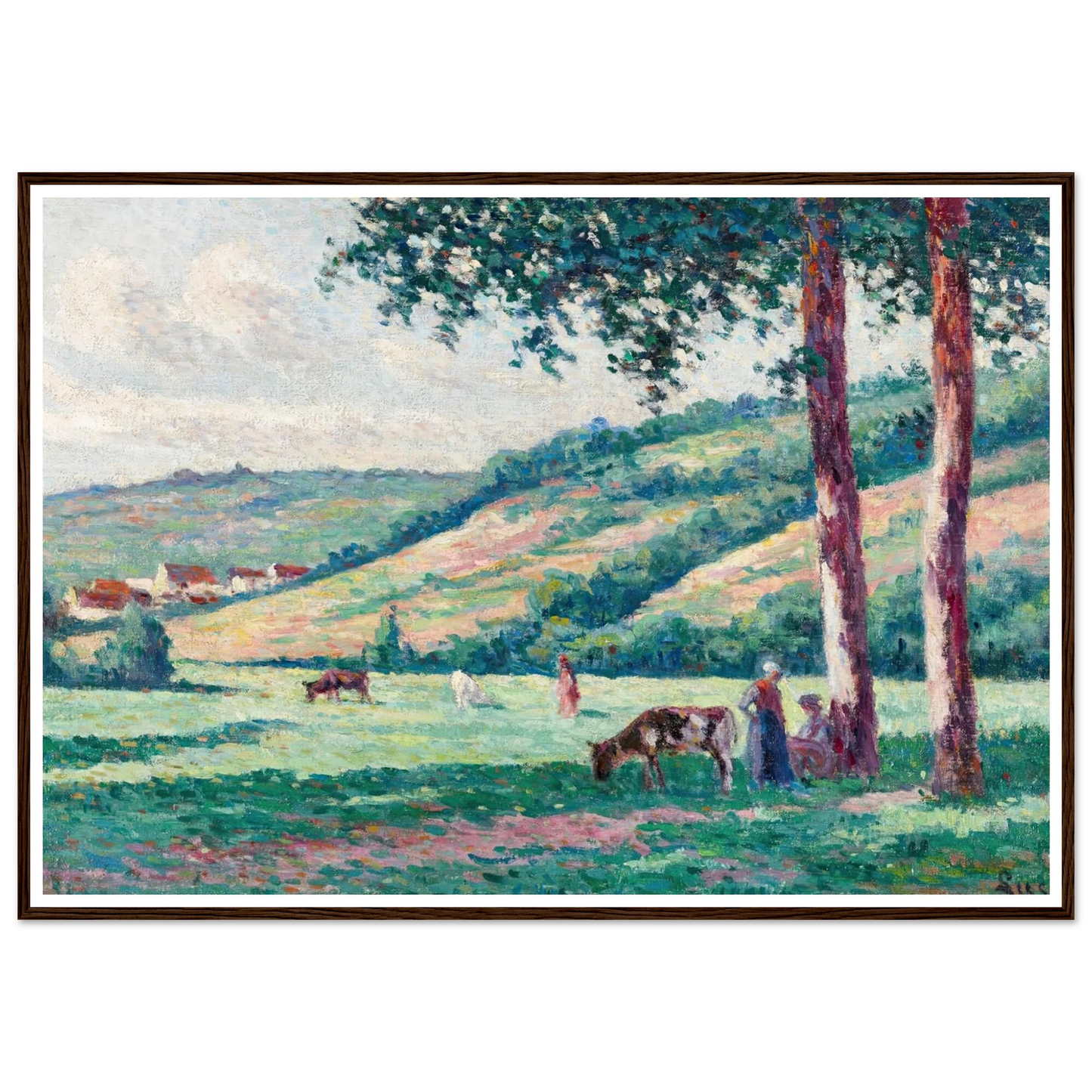 Paysage aux bergères et vachers (circa 1900) Art Print | Maximilien Luce-Quipham Collections