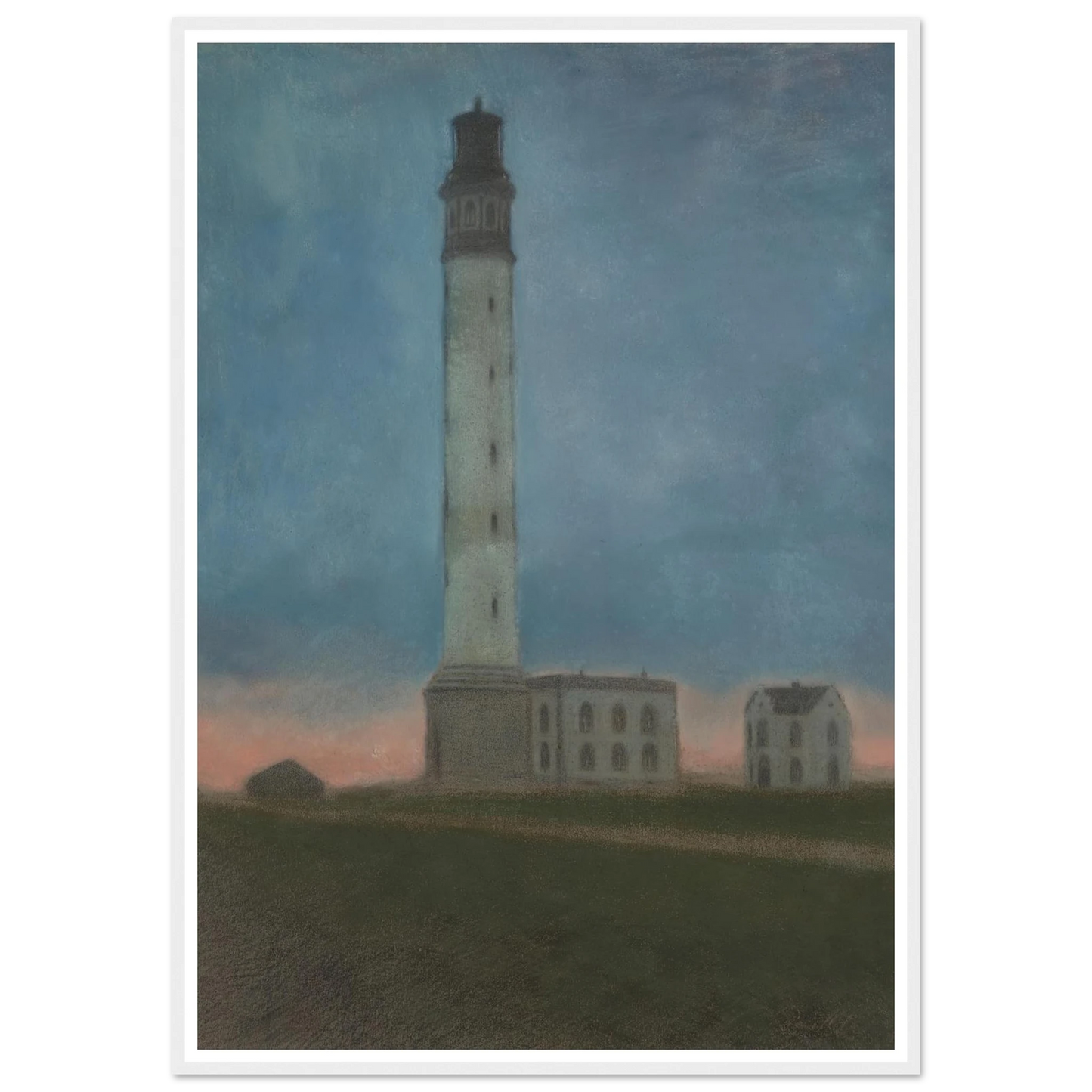 De vuurtoren van Oostende bij zonsopgang (1909) Art Print | Leon Spilliaert-Quipham Collections